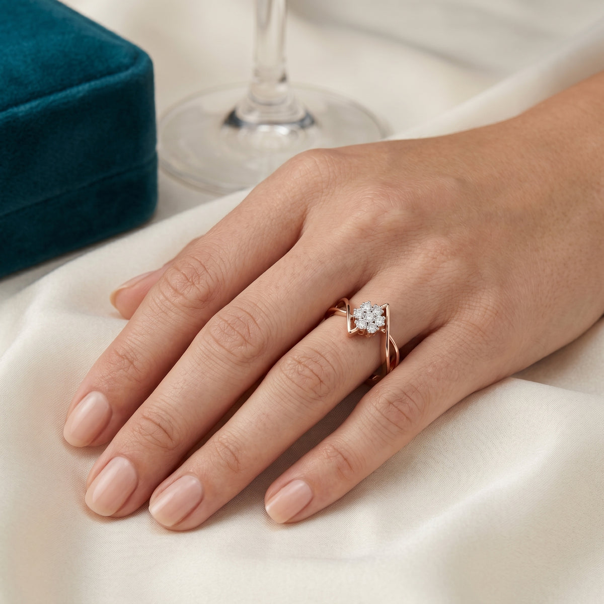 Modish Split Shank Diamond Engagement Ring — lifestyle