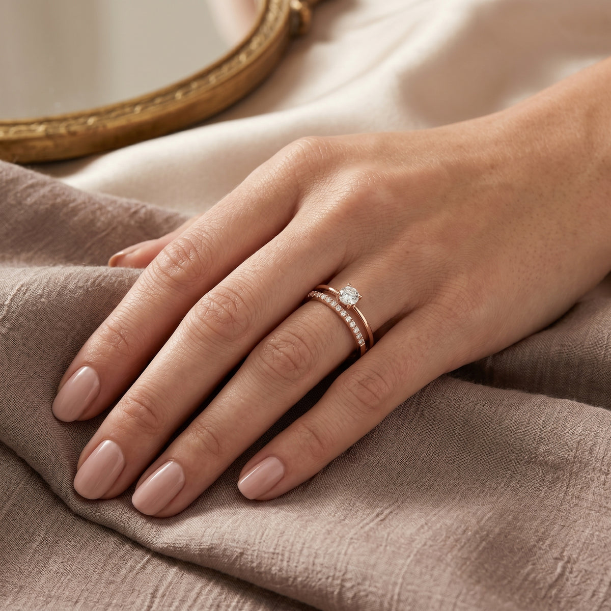 Brilliant Hidden Halo Diamond Engagement Ring — lifestyle