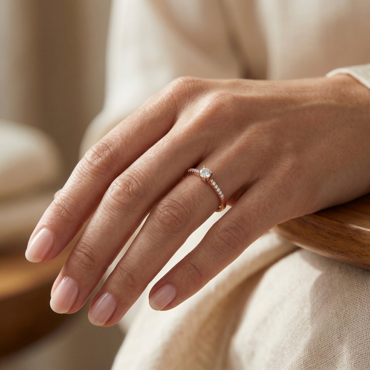 Enchanting Floral Diamond Engagement Ring — lifestyle