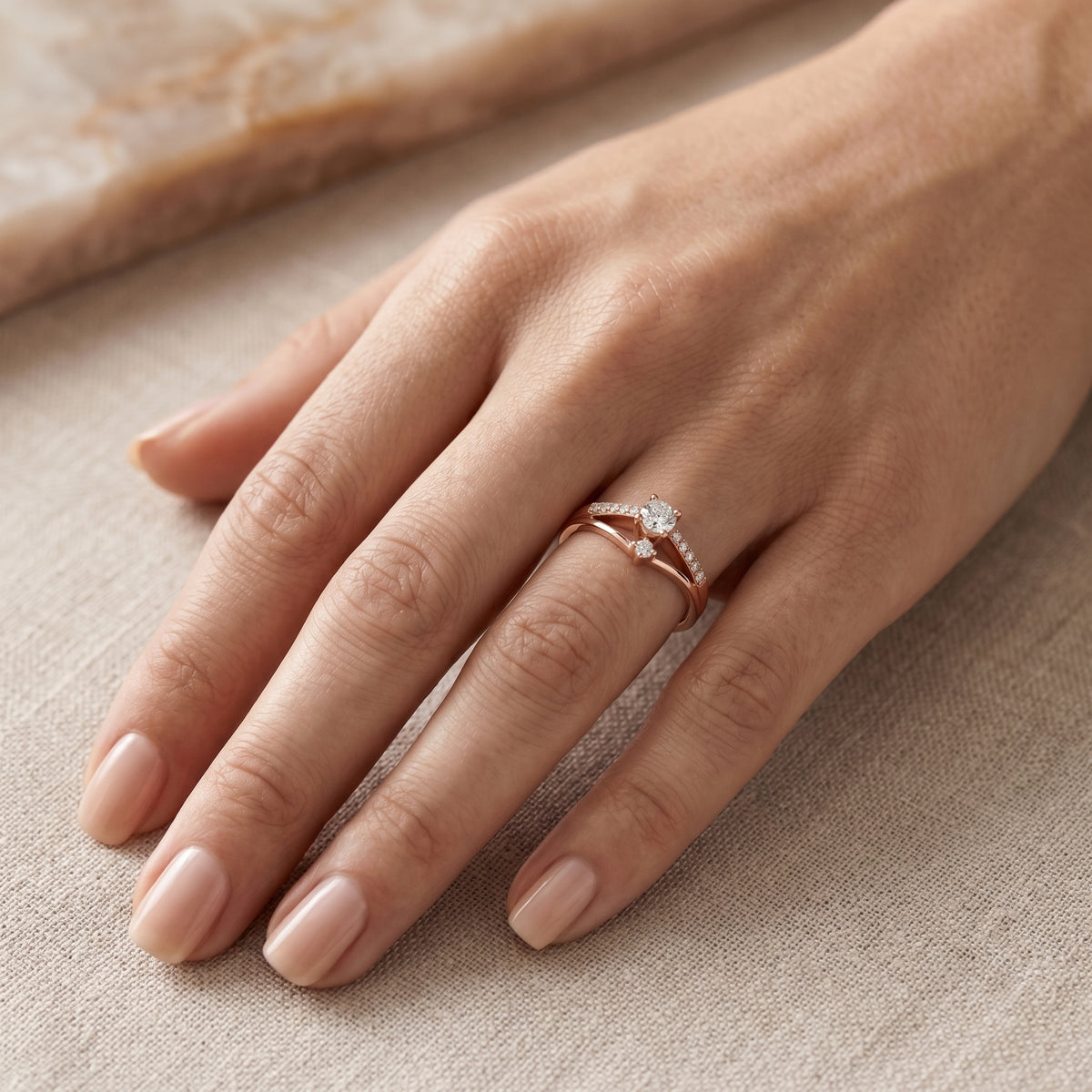 Imperial Knife Edge Diamond Engagement Ring — lifestyle