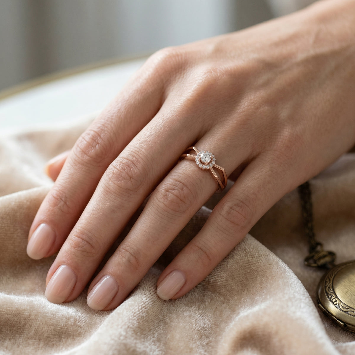 Heavenly Cluster Diamond Engagement Ring — lifestyle