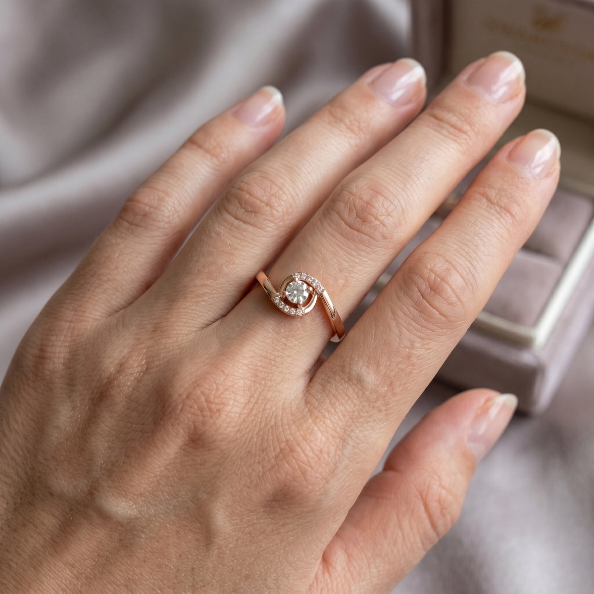 Rising Tapered Diamond Engagement Ring — lifestyle