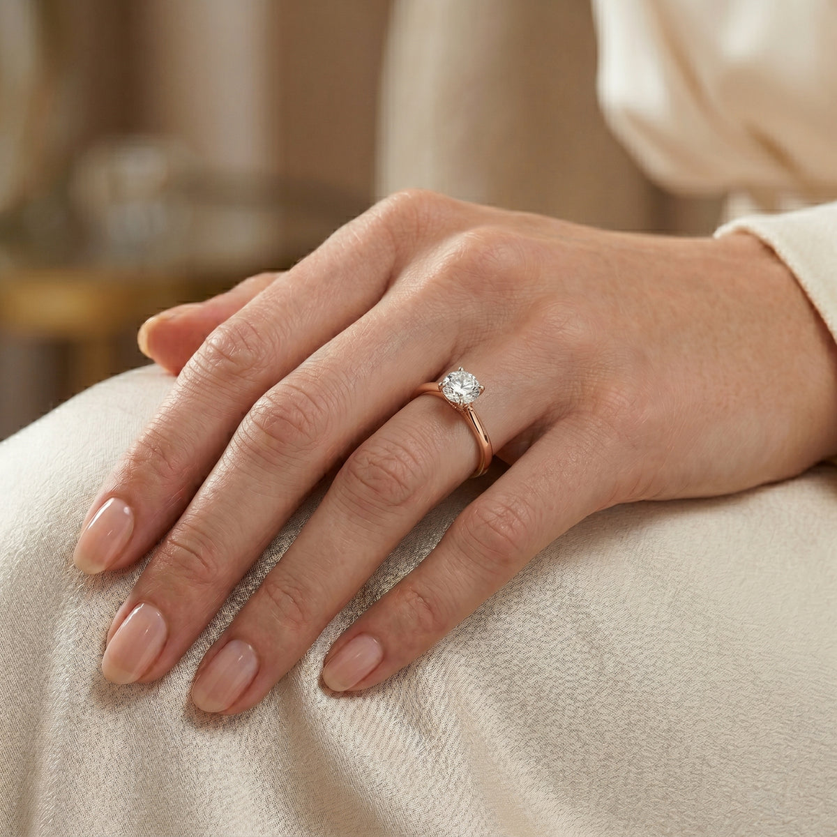 Round Brilliant Classic Solitaire Engagement Ring — lifestyle