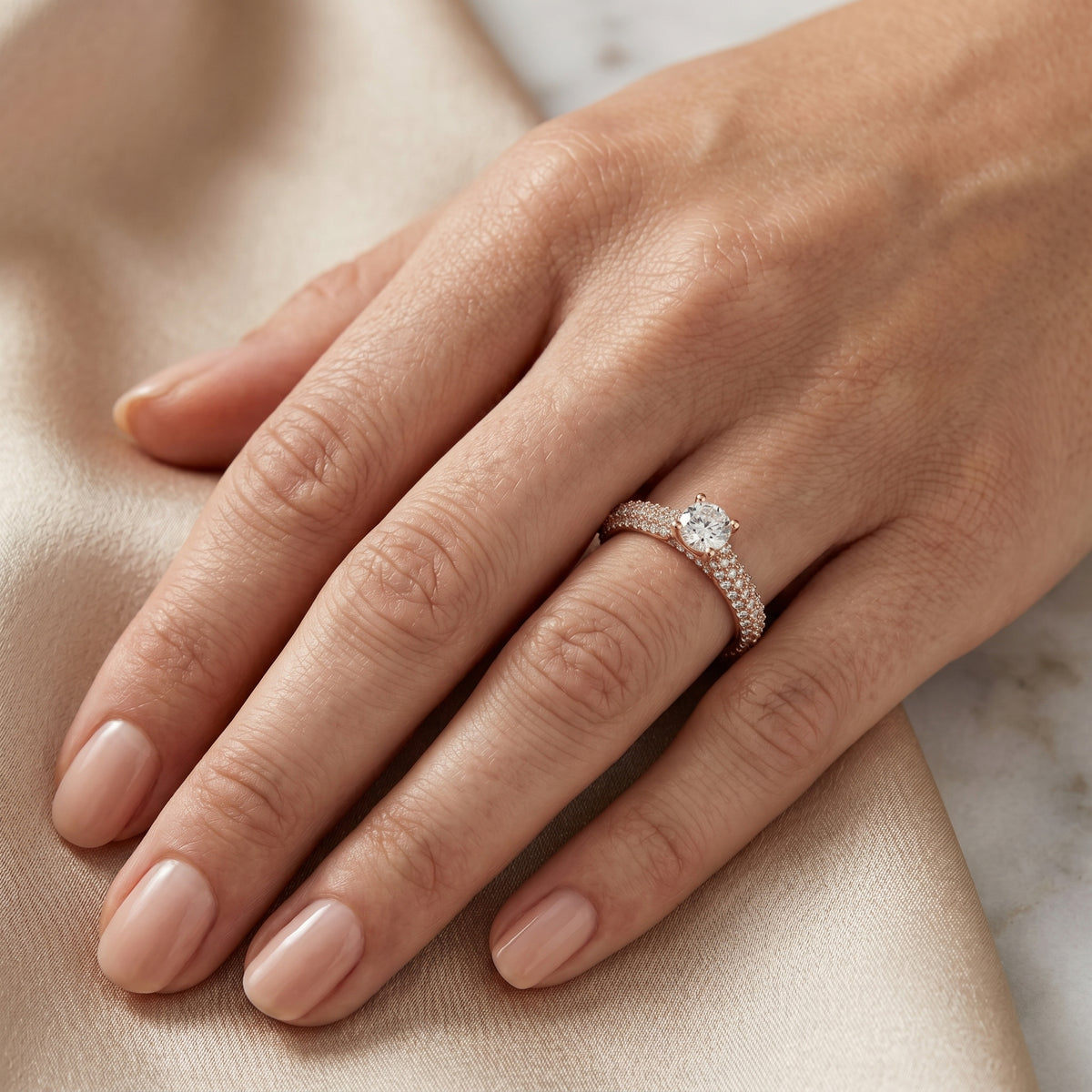 Sublime Pave Diamond Engagement Ring — lifestyle