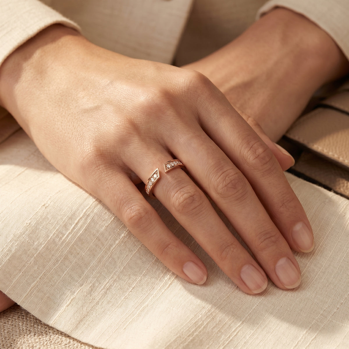 Graceful Floral Diamond Engagement Ring — lifestyle