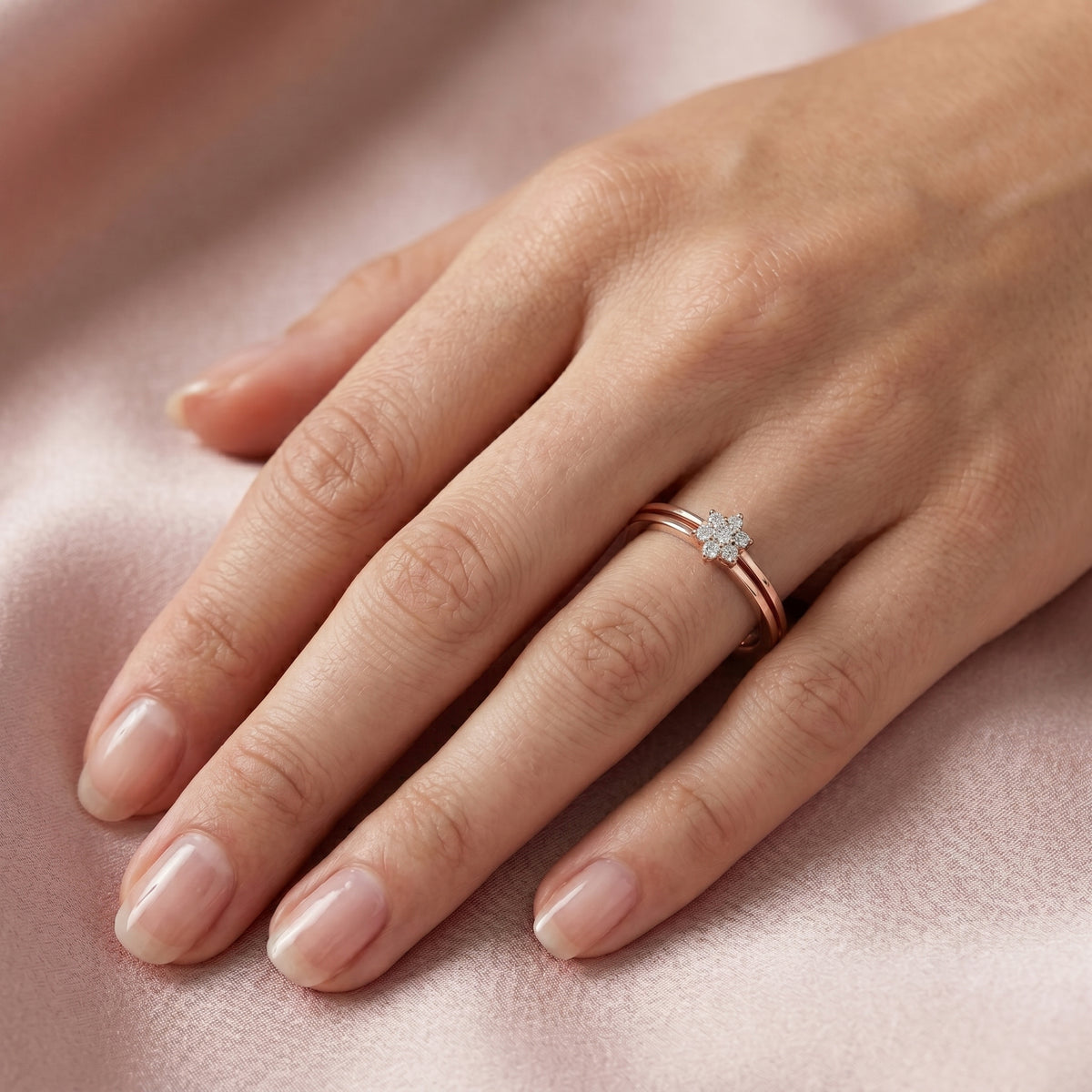 Pristine Channel Set Diamond Engagement Ring — lifestyle