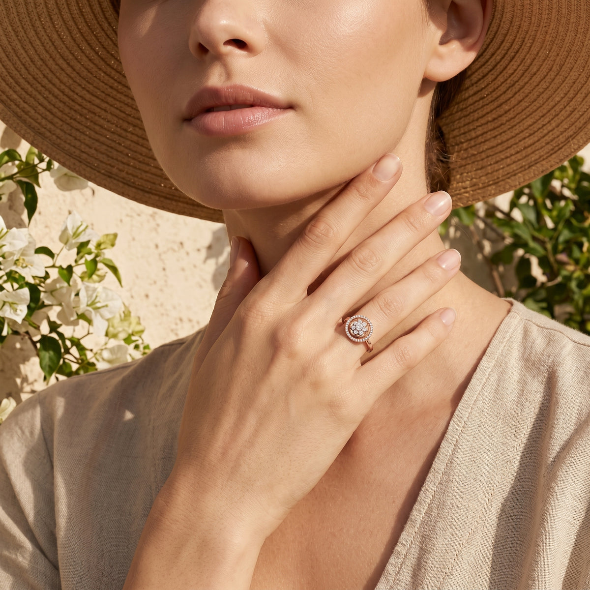 Circle Diamond Ring — lifestyle