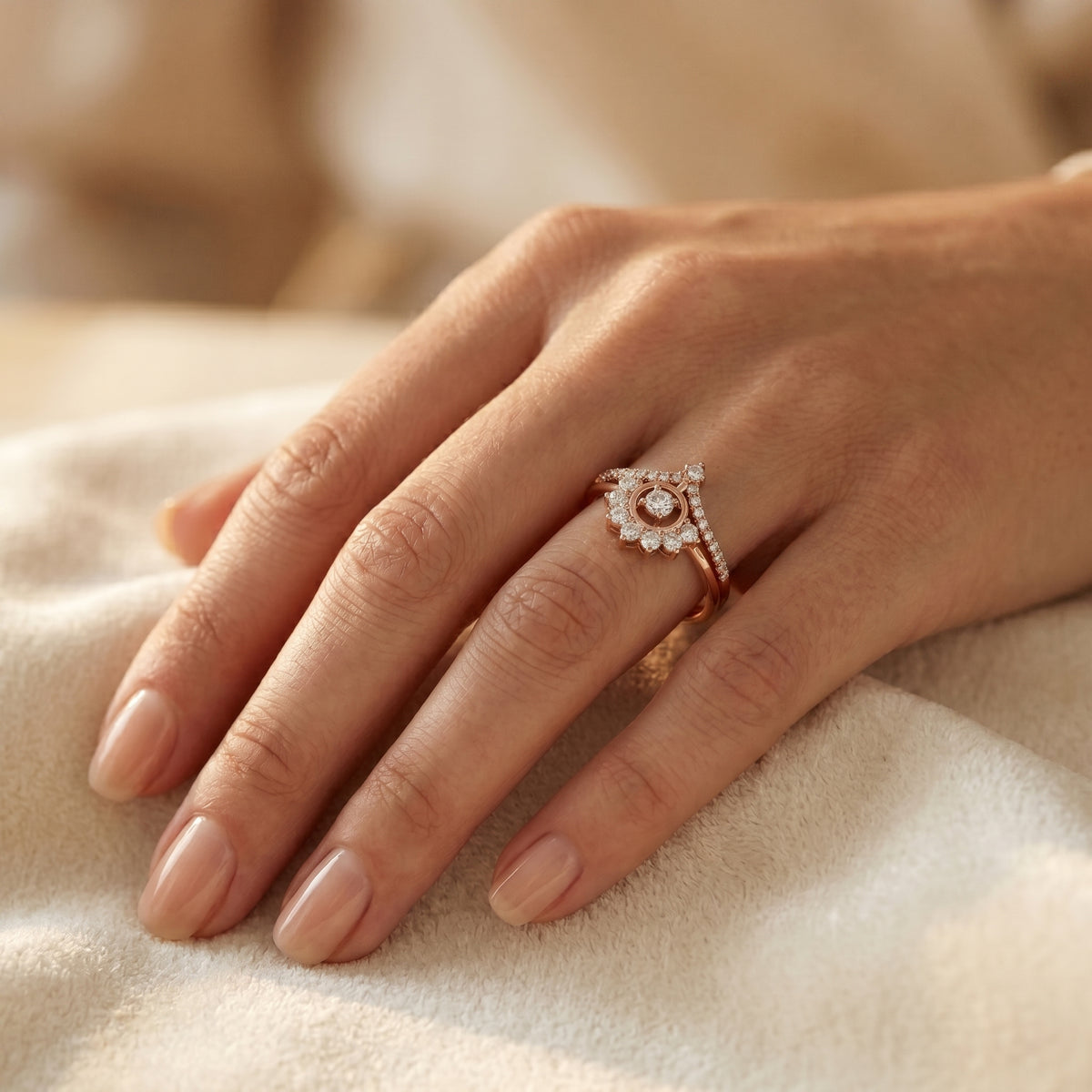 Angelic Filigree Diamond Engagement Ring — lifestyle
