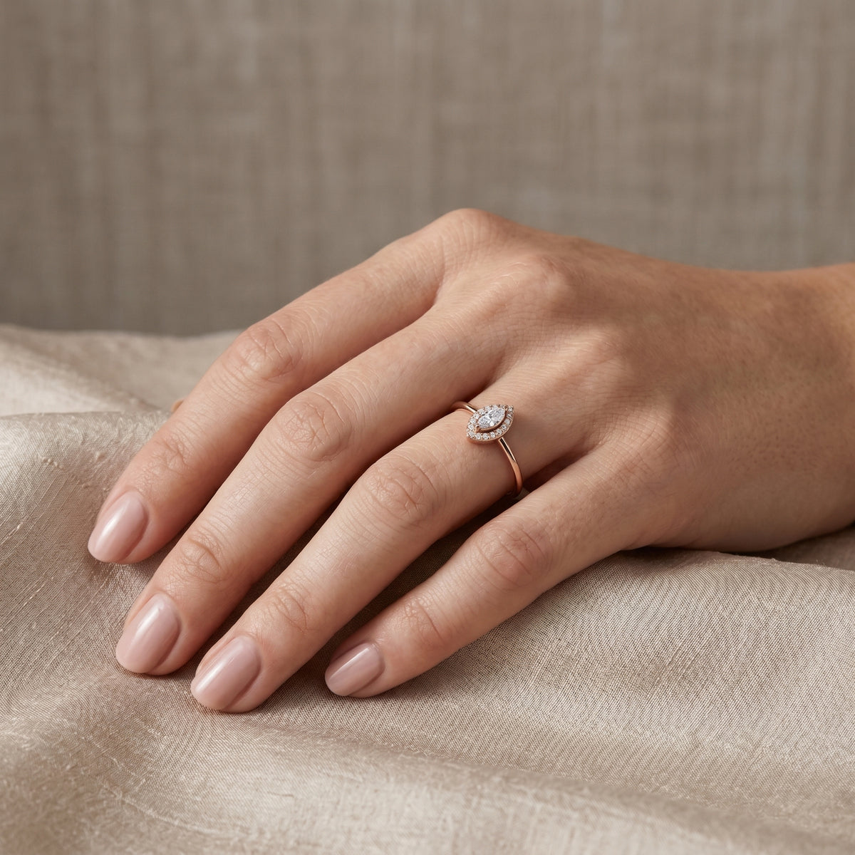 Crystal Twisted Diamond Engagement Ring — lifestyle