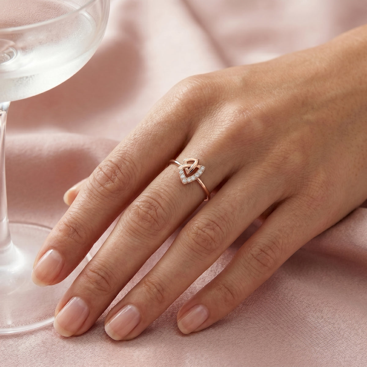 Opulent Twisted Diamond Engagement Ring — lifestyle