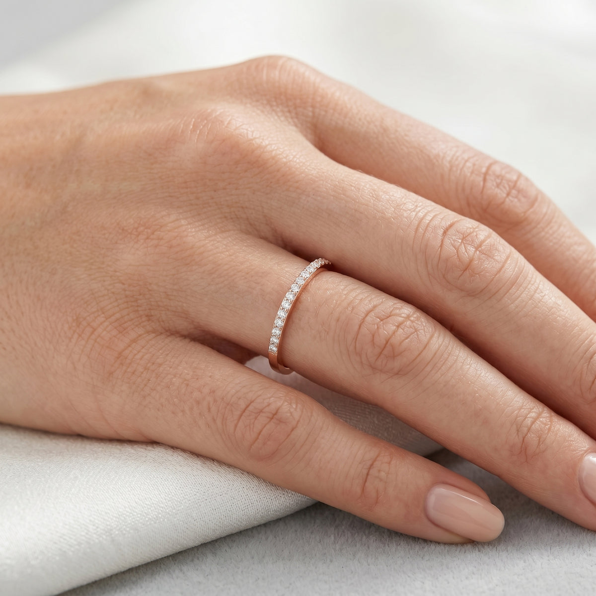 Half Eternity Diamond Band — lifestyle