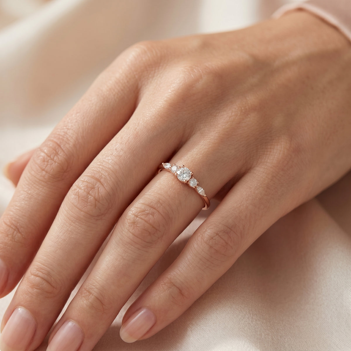 Noble Halo Diamond Engagement Ring — lifestyle