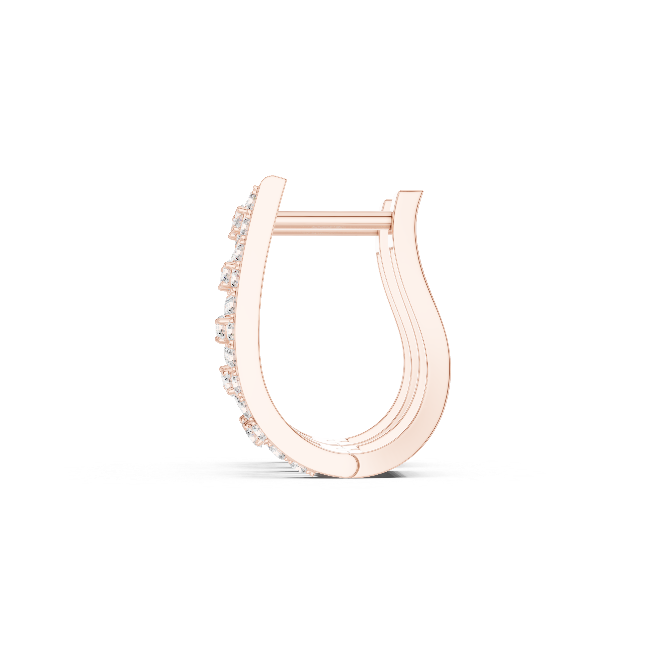 Lattice Framework Diamond Hoop Earrings in Rose Gold - VYKA Diamonds