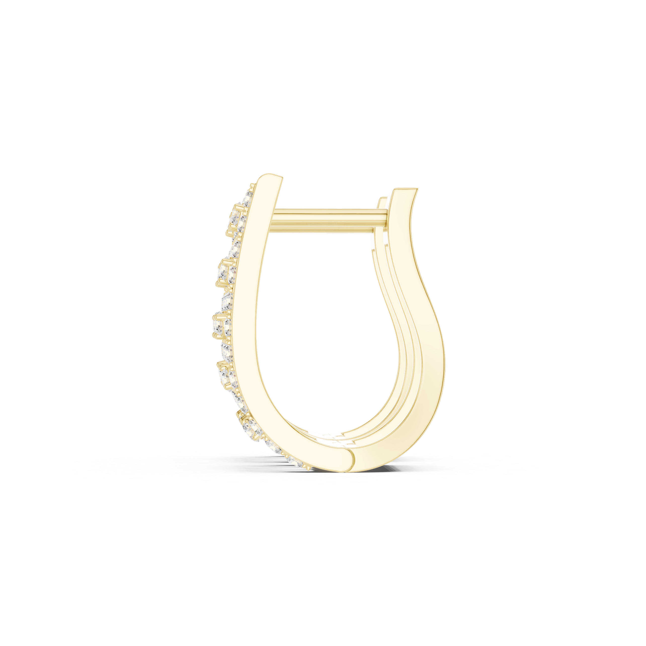 Lattice Framework Diamond Hoop Earrings in Yellow Gold - VYKA Diamonds