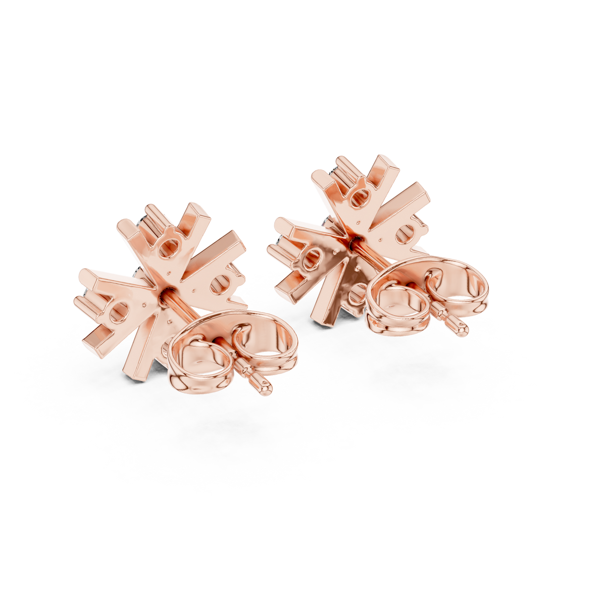 Compass Star Diamond Stud Earrings