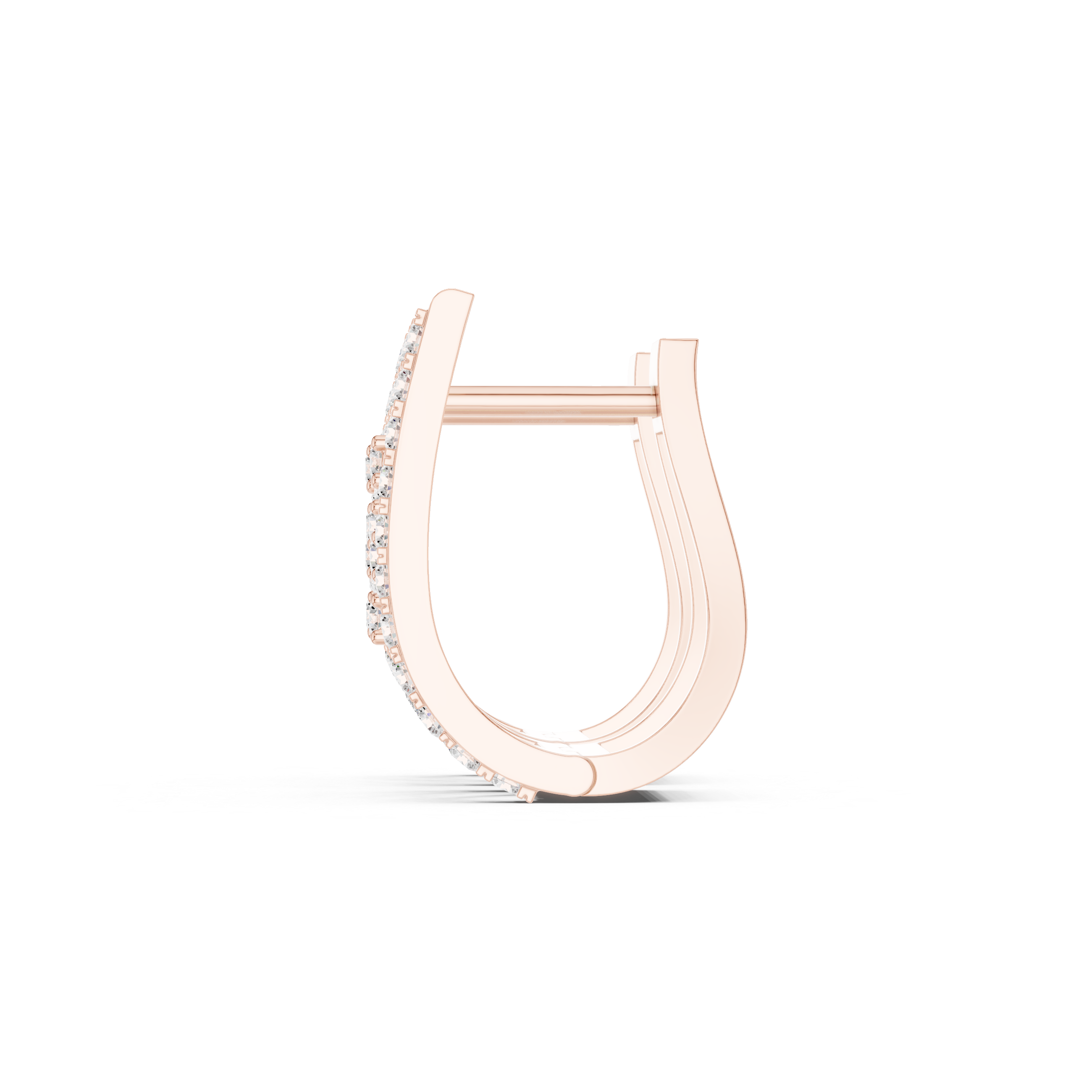 Geometric Trellis Diamond Hoop Earrings in Rose Gold - VYKA Diamonds