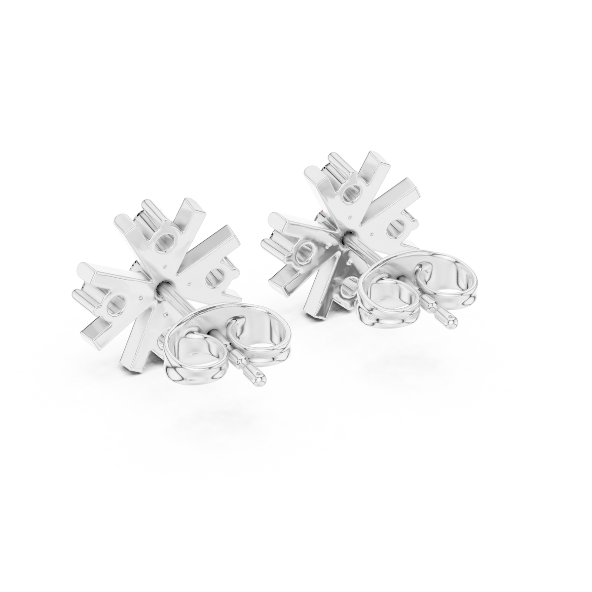 Compass Star Diamond Stud Earrings