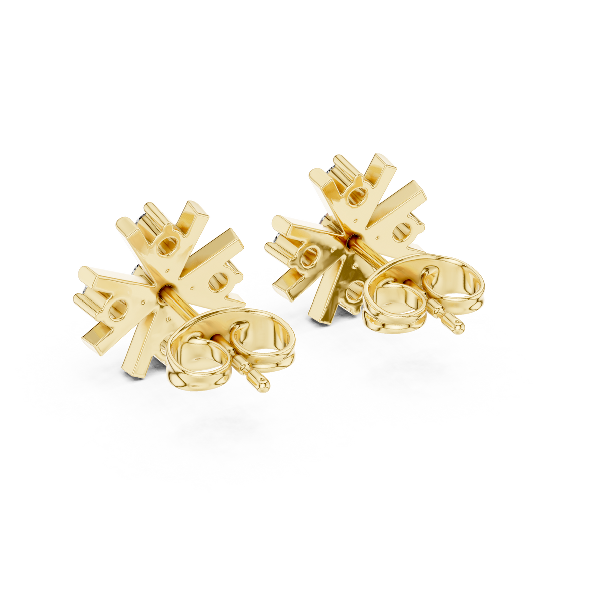 Compass Star Diamond Stud Earrings