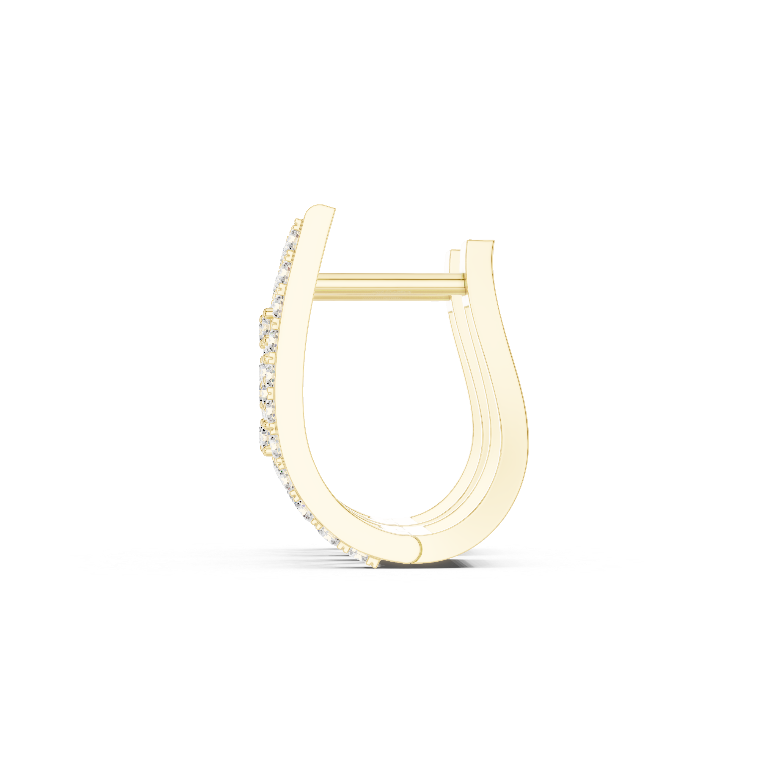 Geometric Trellis Diamond Hoop Earrings in Yellow Gold - VYKA Diamonds
