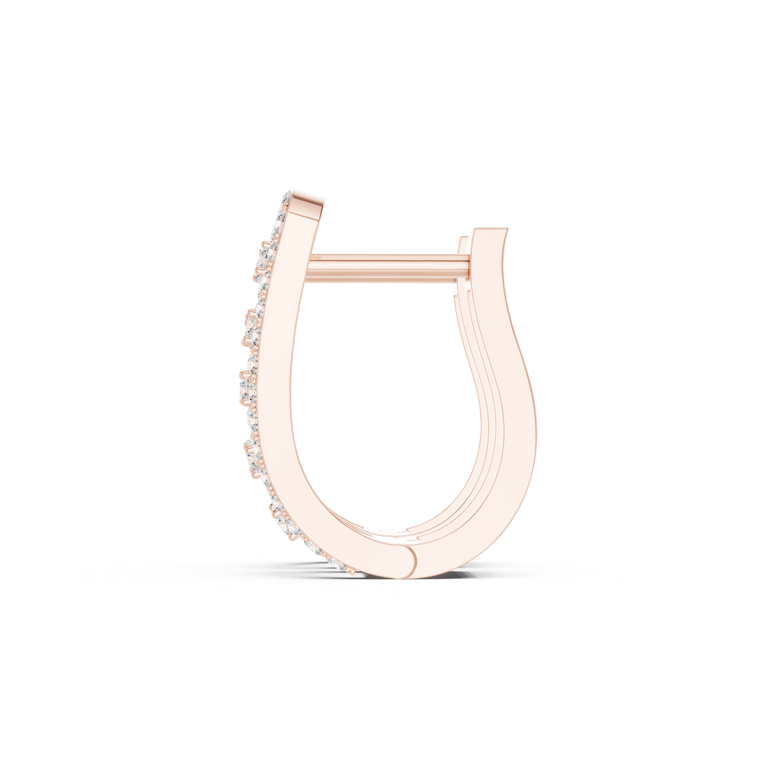 Architectural Grid Diamond Hoop Earrings in Rose Gold - VYKA Diamonds