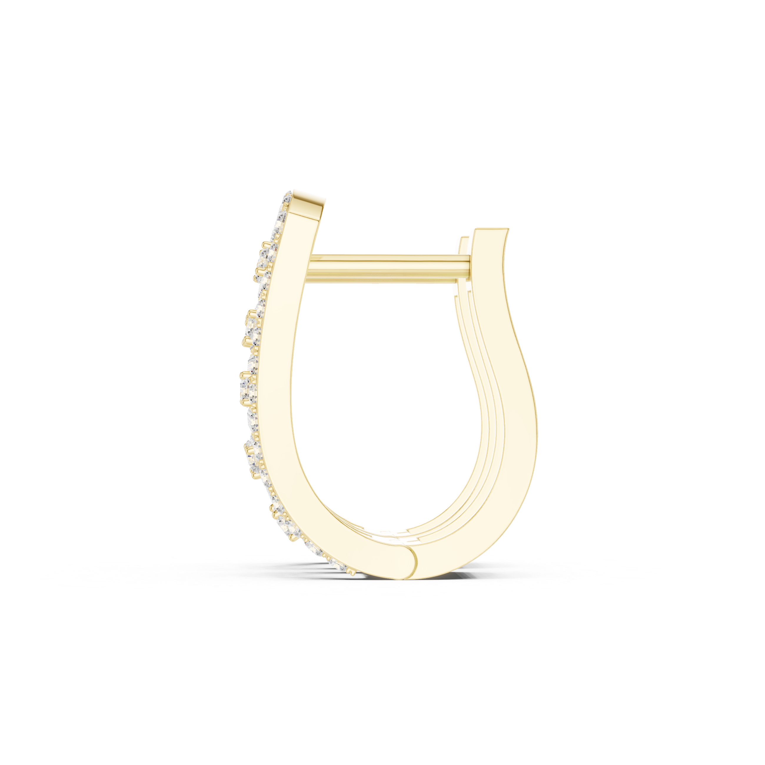 Architectural Grid Diamond Hoop Earrings in Yellow Gold - VYKA Diamonds
