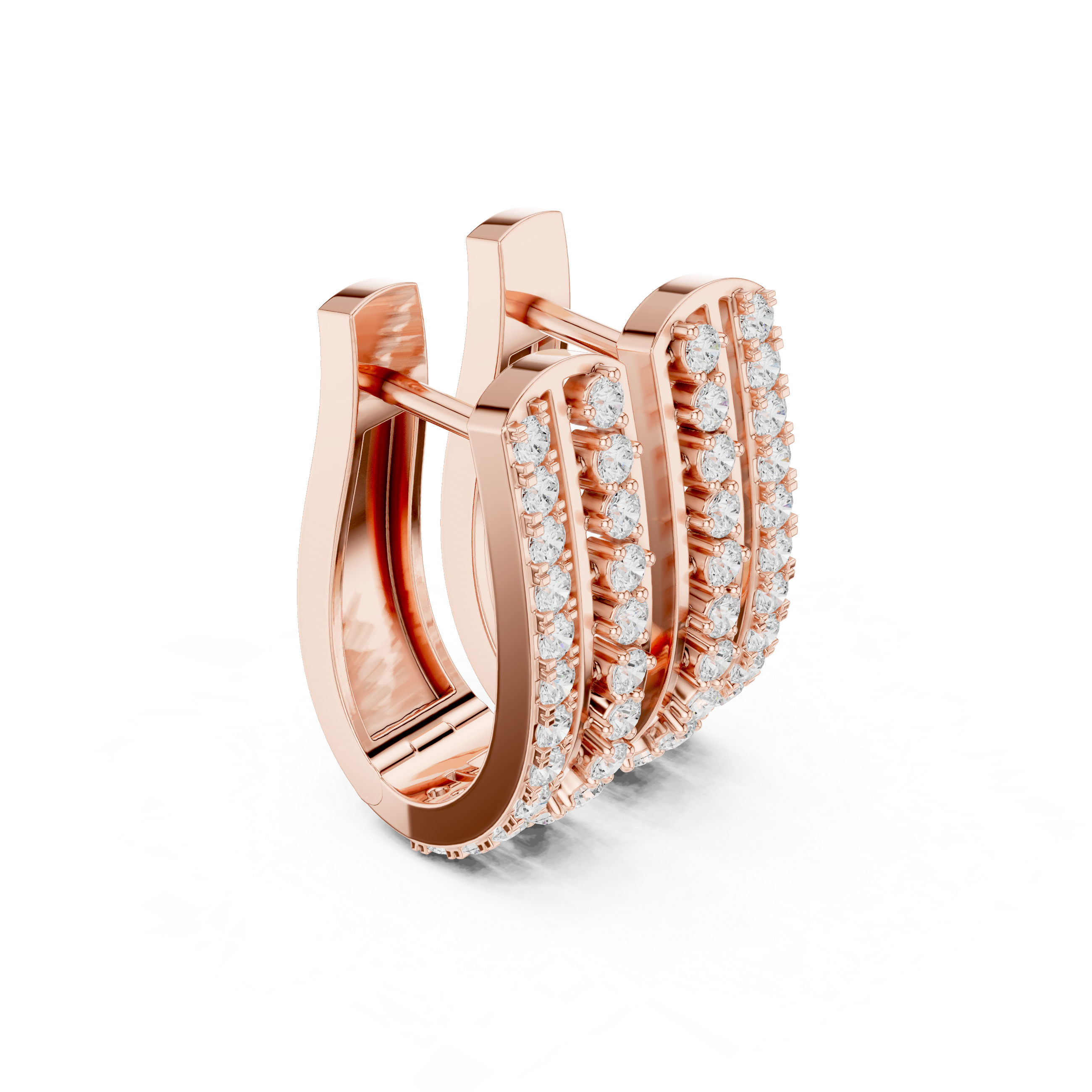 Open Lattice Diamond Stud Earrings in Rose Gold - VYKA Diamonds