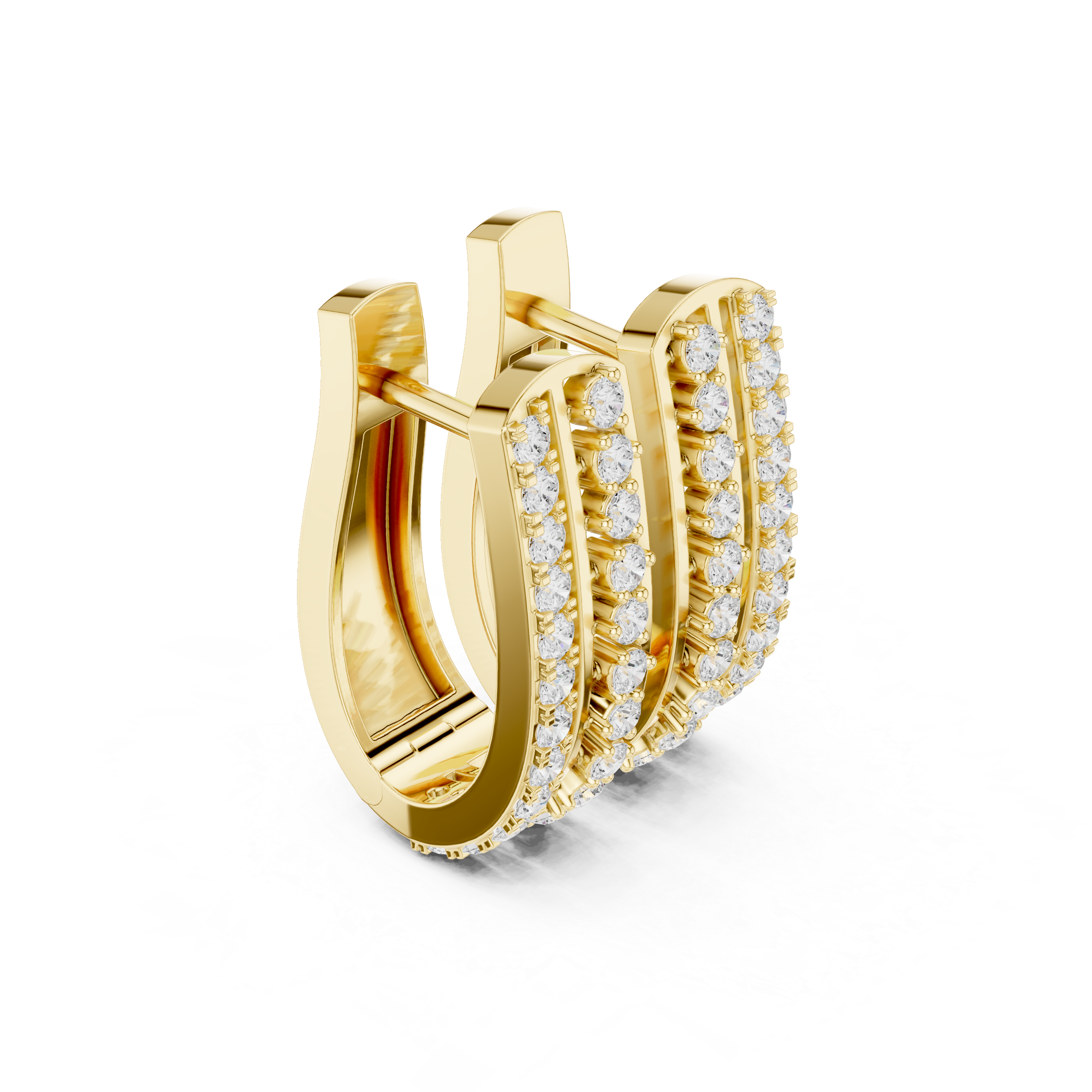 Open Lattice Diamond Stud Earrings in Yellow Gold - VYKA Diamonds