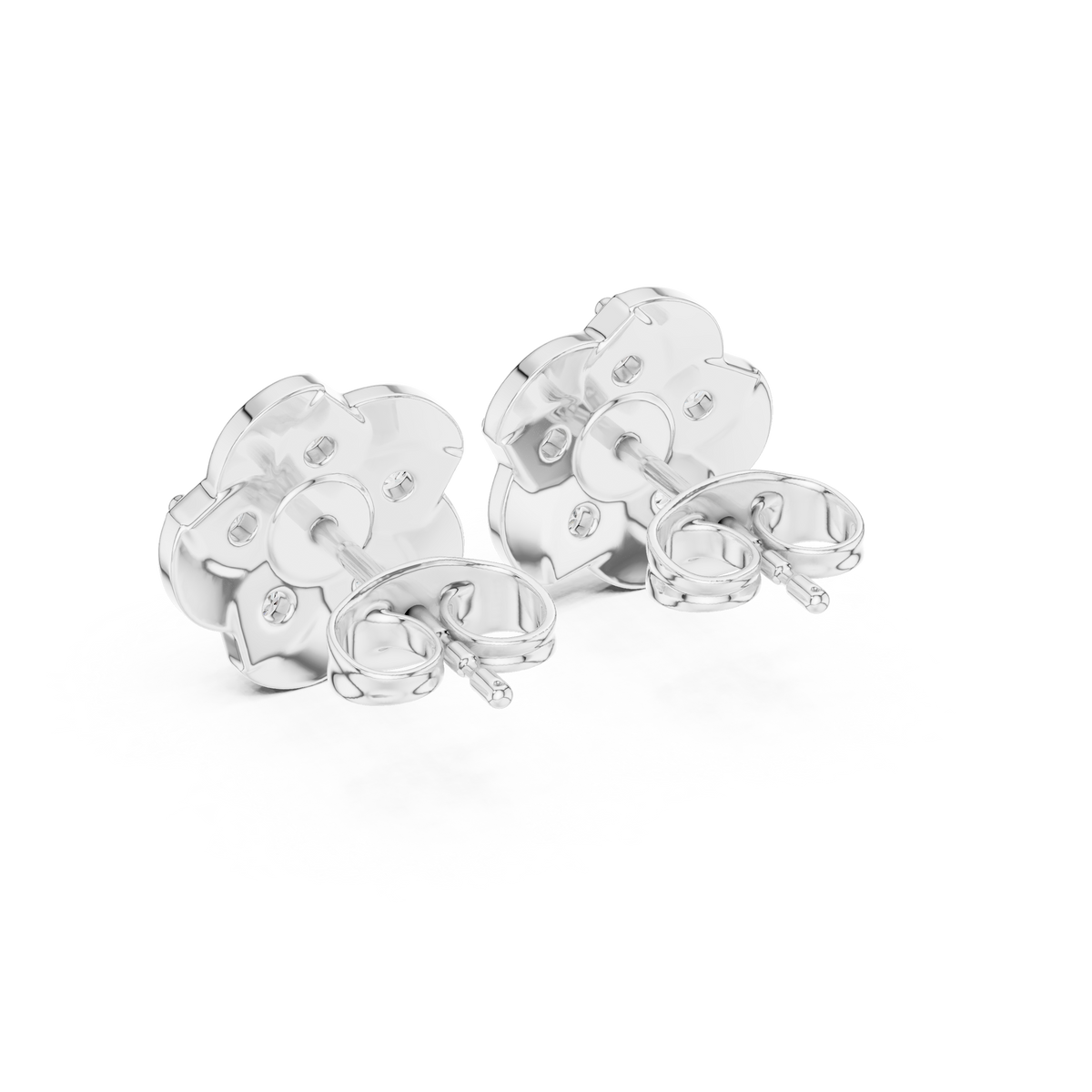 Clover Petal Diamond Stud Earrings