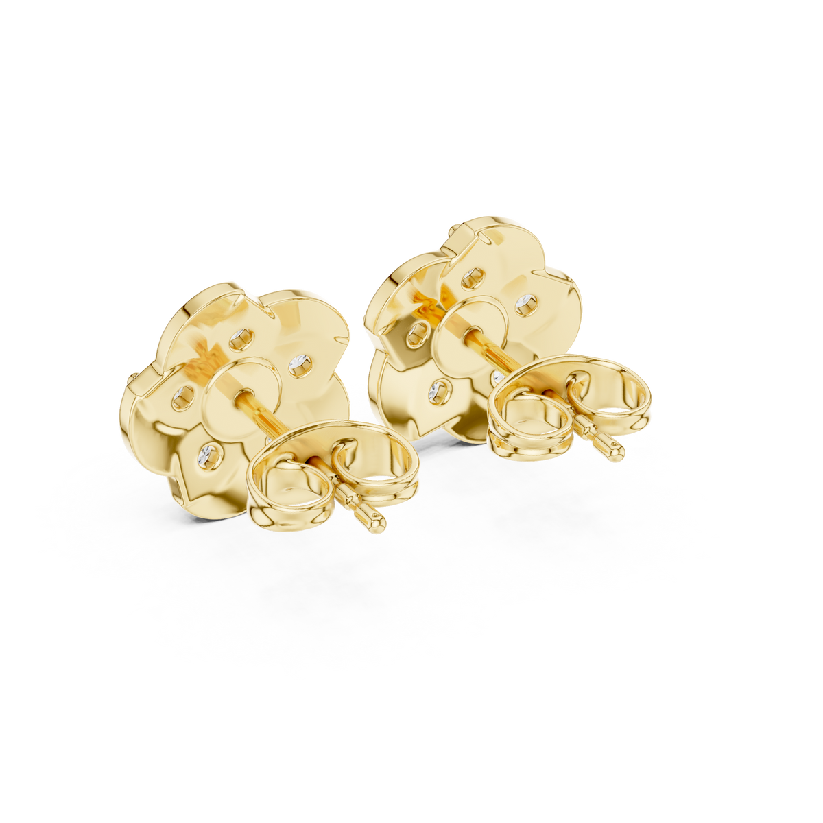 Clover Petal Diamond Stud Earrings