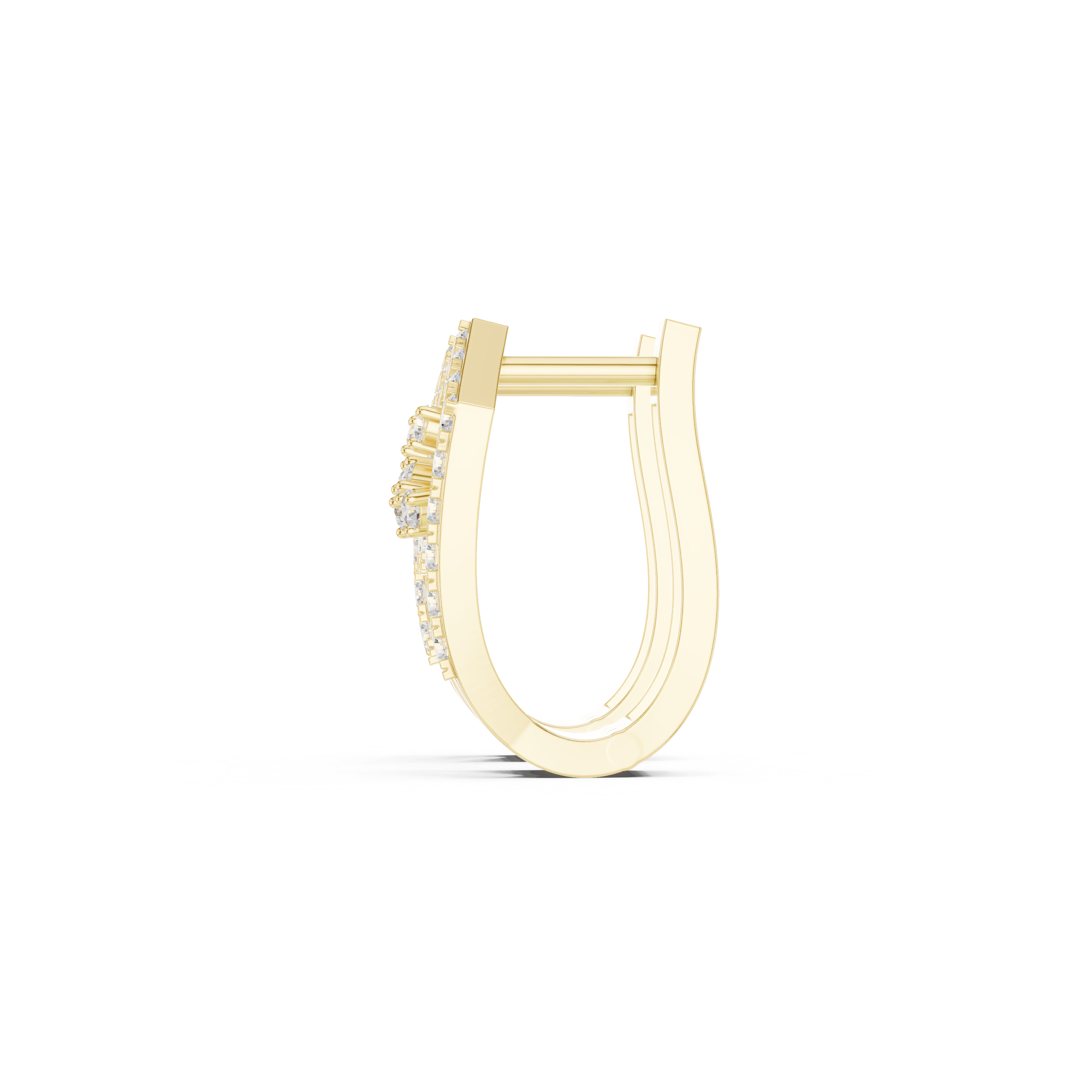 Diamond Mesh Framework Hoop Earrings in Yellow Gold - VYKA Diamonds