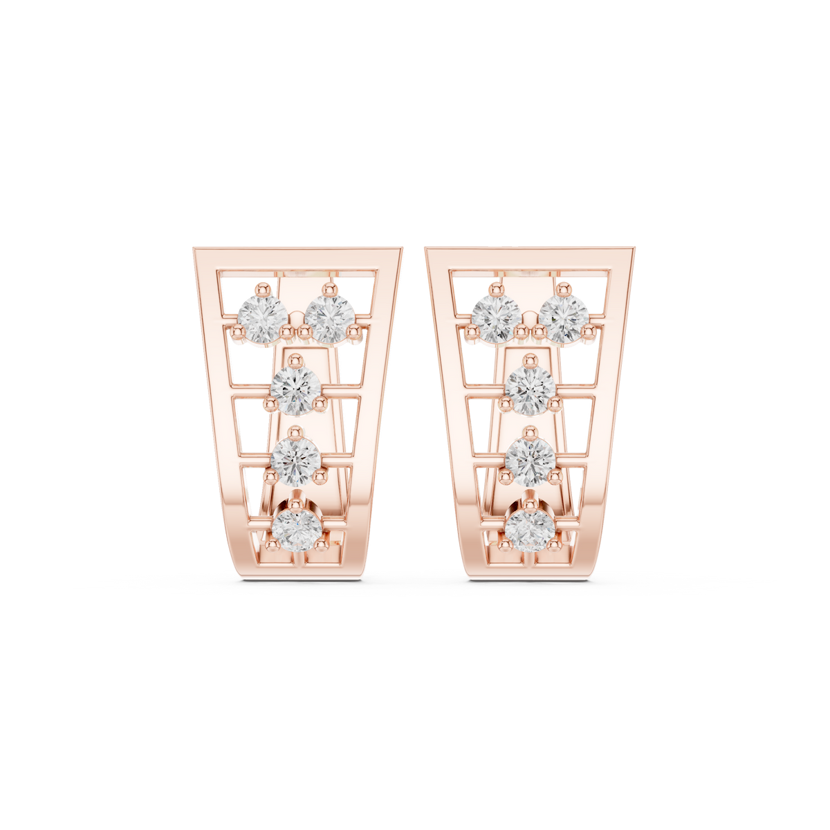 حلقان متدلية مرصعة بألماس بتصميم متقاطع