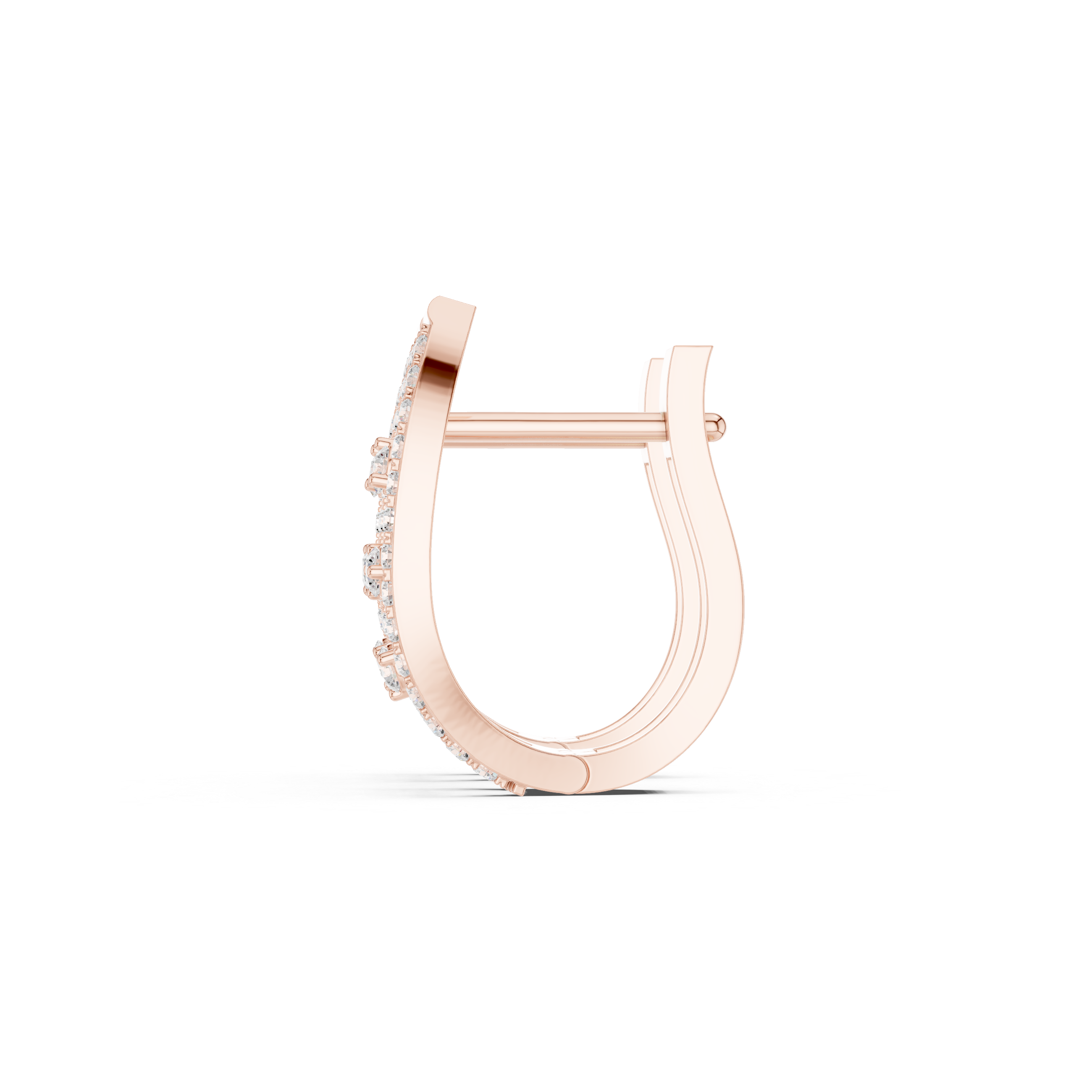 Woven Grid Diamond Hoop Earrings in Rose Gold - VYKA Diamonds