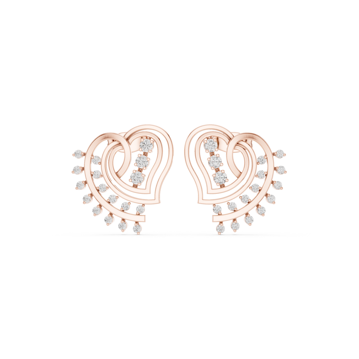Woven Grid Enamel Diamond Stud Earrings
