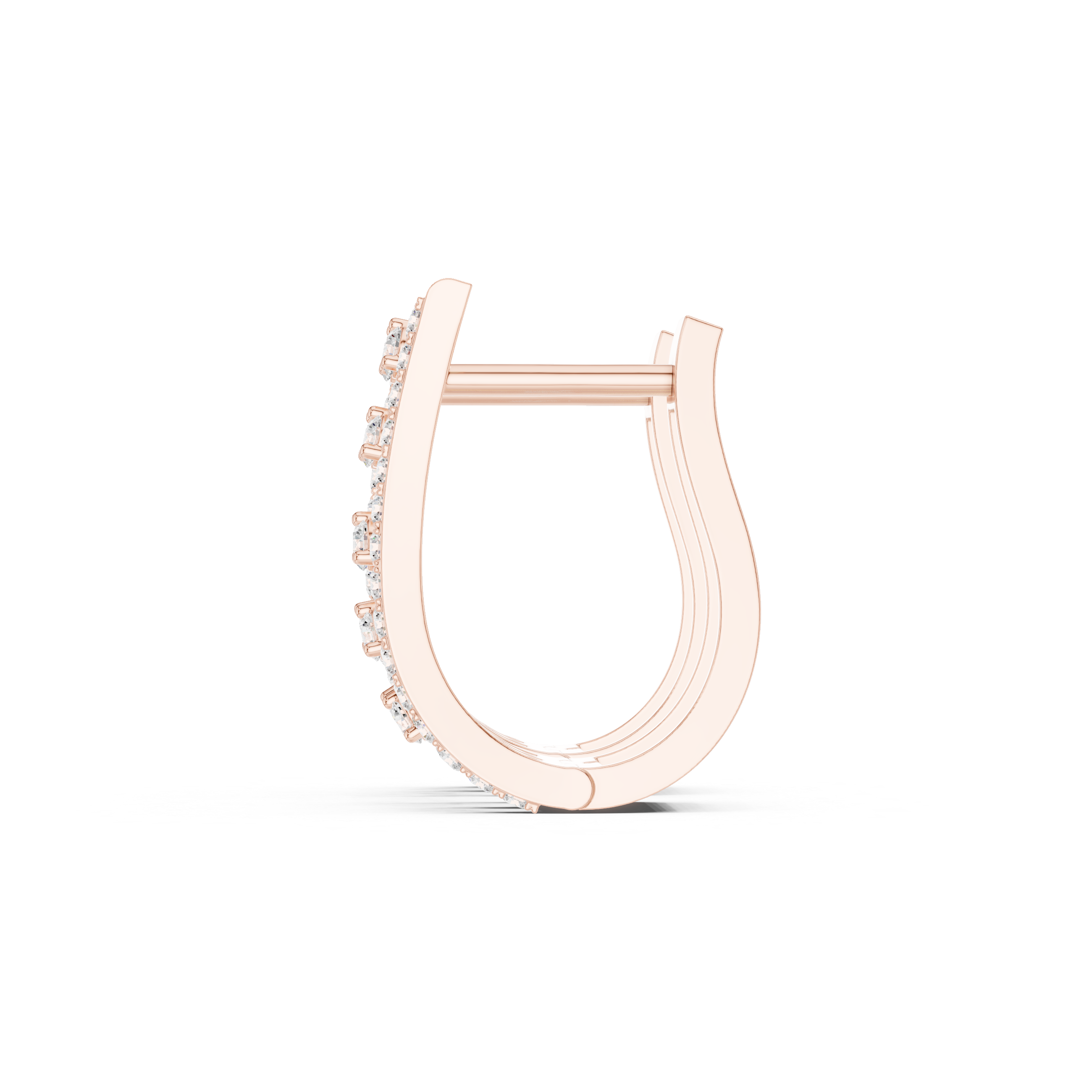 حلقان متدلية على شكل ماسة من عرق اللؤلؤ المخرم in Rose Gold - VYKA Diamonds
