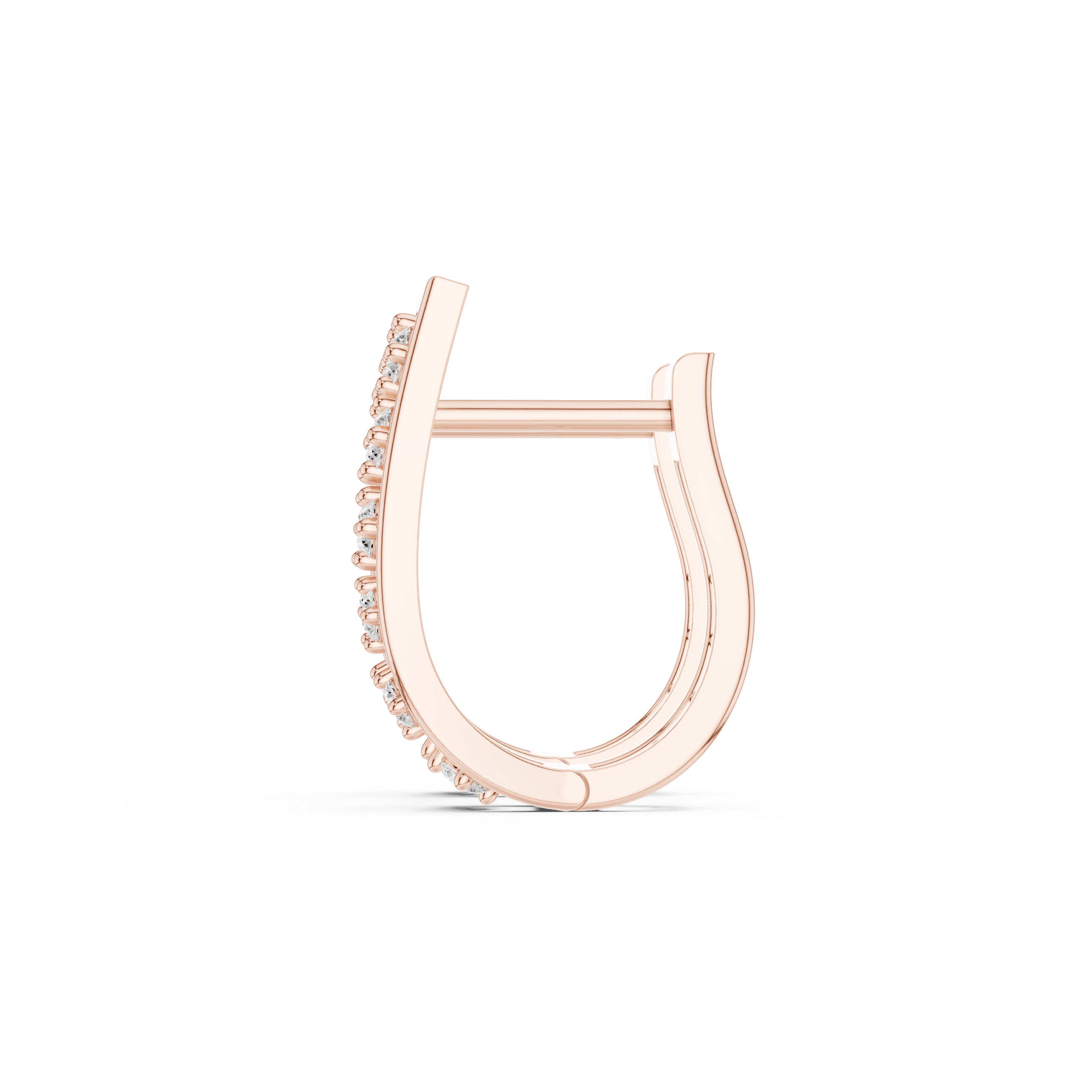 Geometric Frame Diamond Hoop Earrings in Rose Gold - VYKA Diamonds