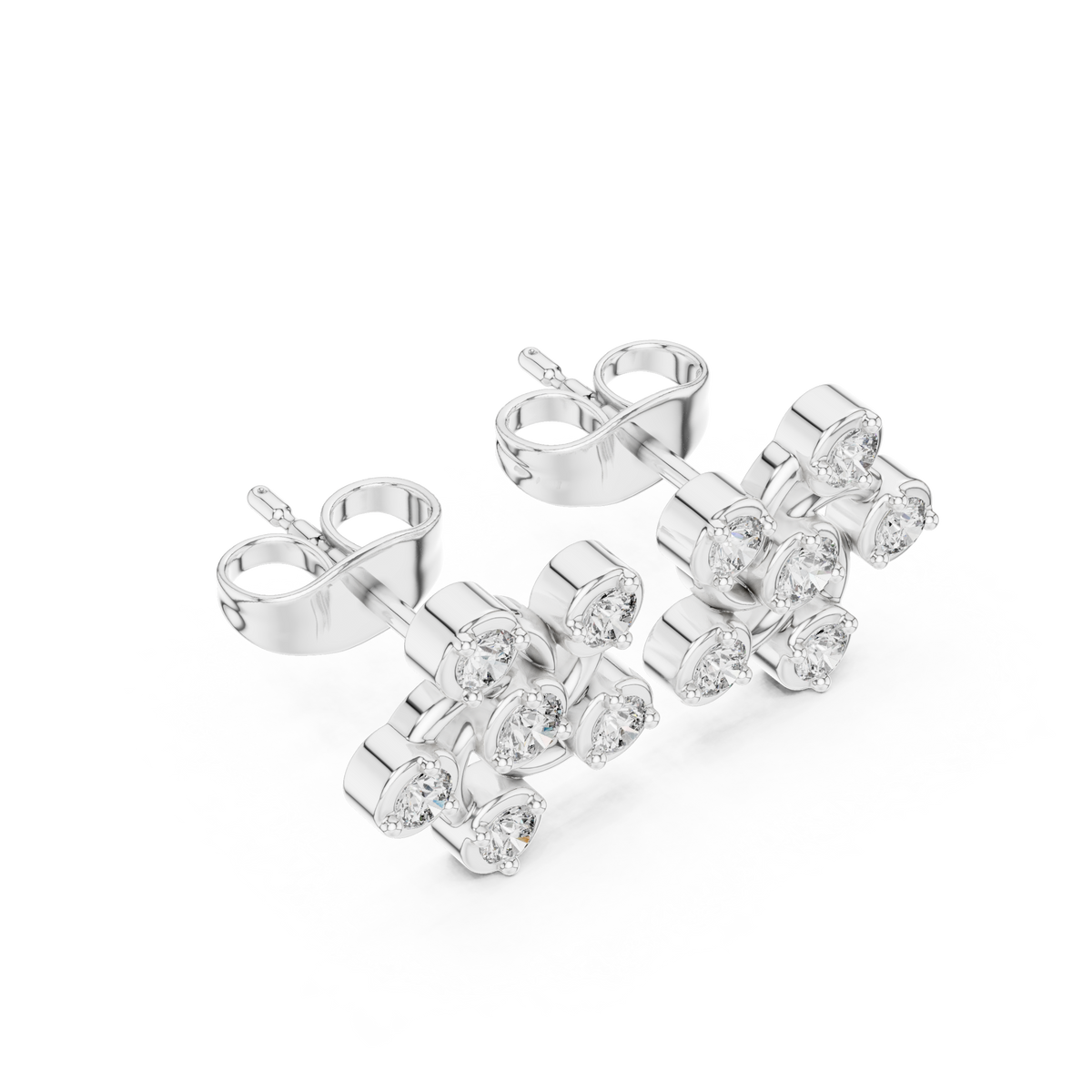 Knot Cluster Diamond Stud Earrings