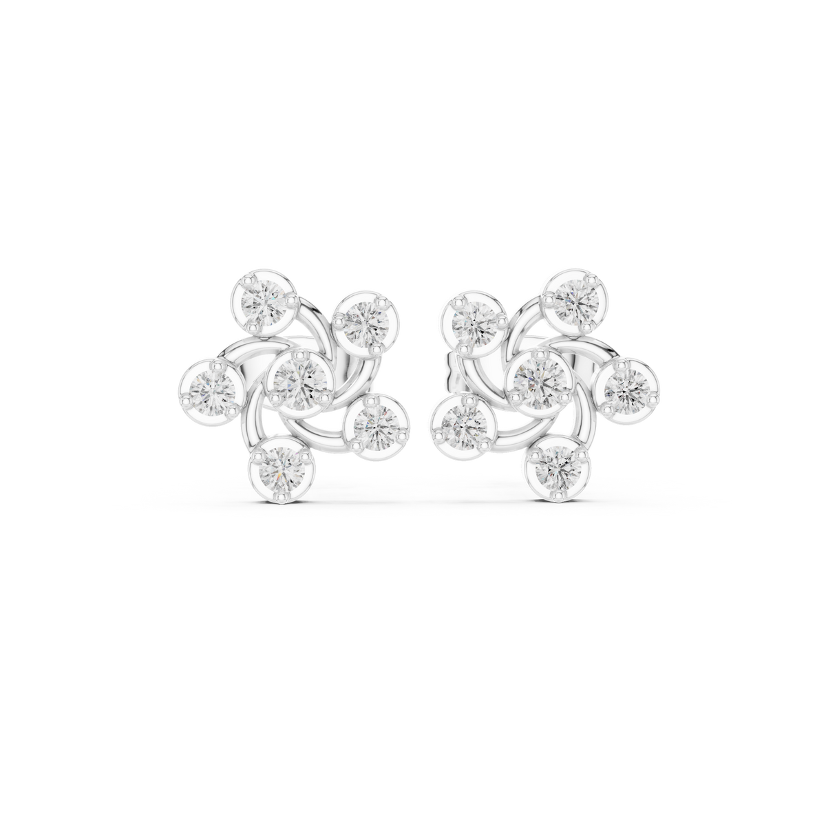 Knot Cluster Diamond Stud Earrings