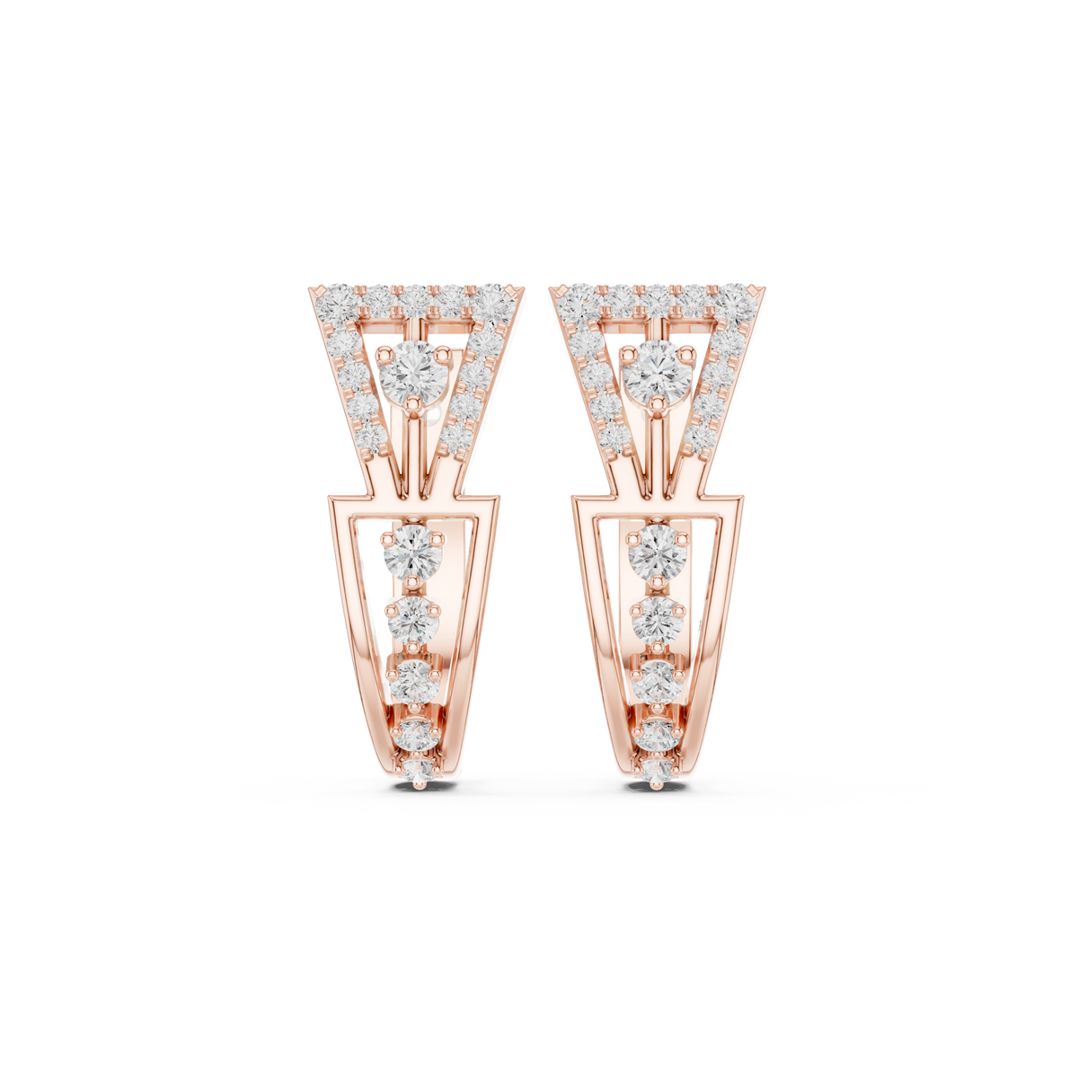 Structured Trellis Diamond Hoop Earrings