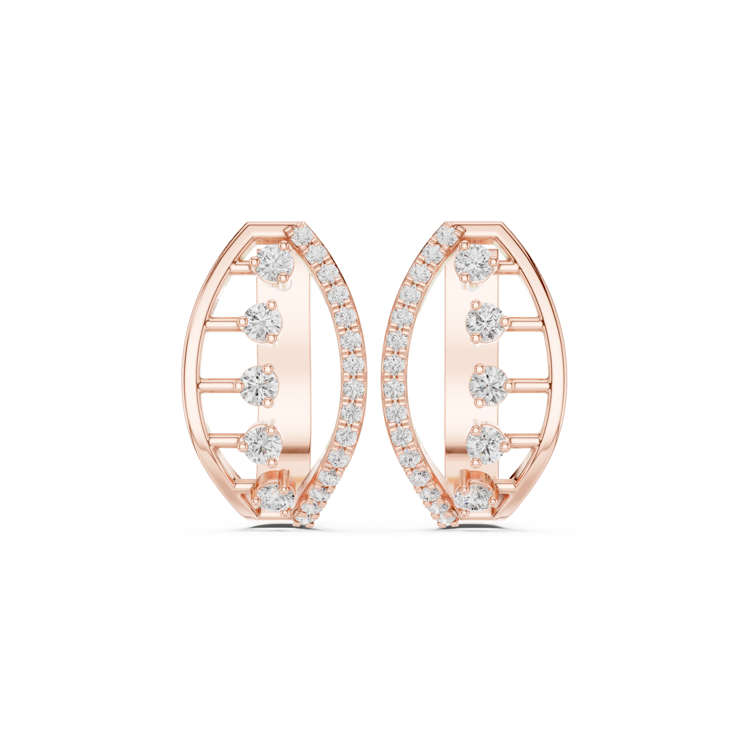 حلقان متدلية على شكل شبكة متشابكة من الألماس in Rose Gold - VYKA Diamonds