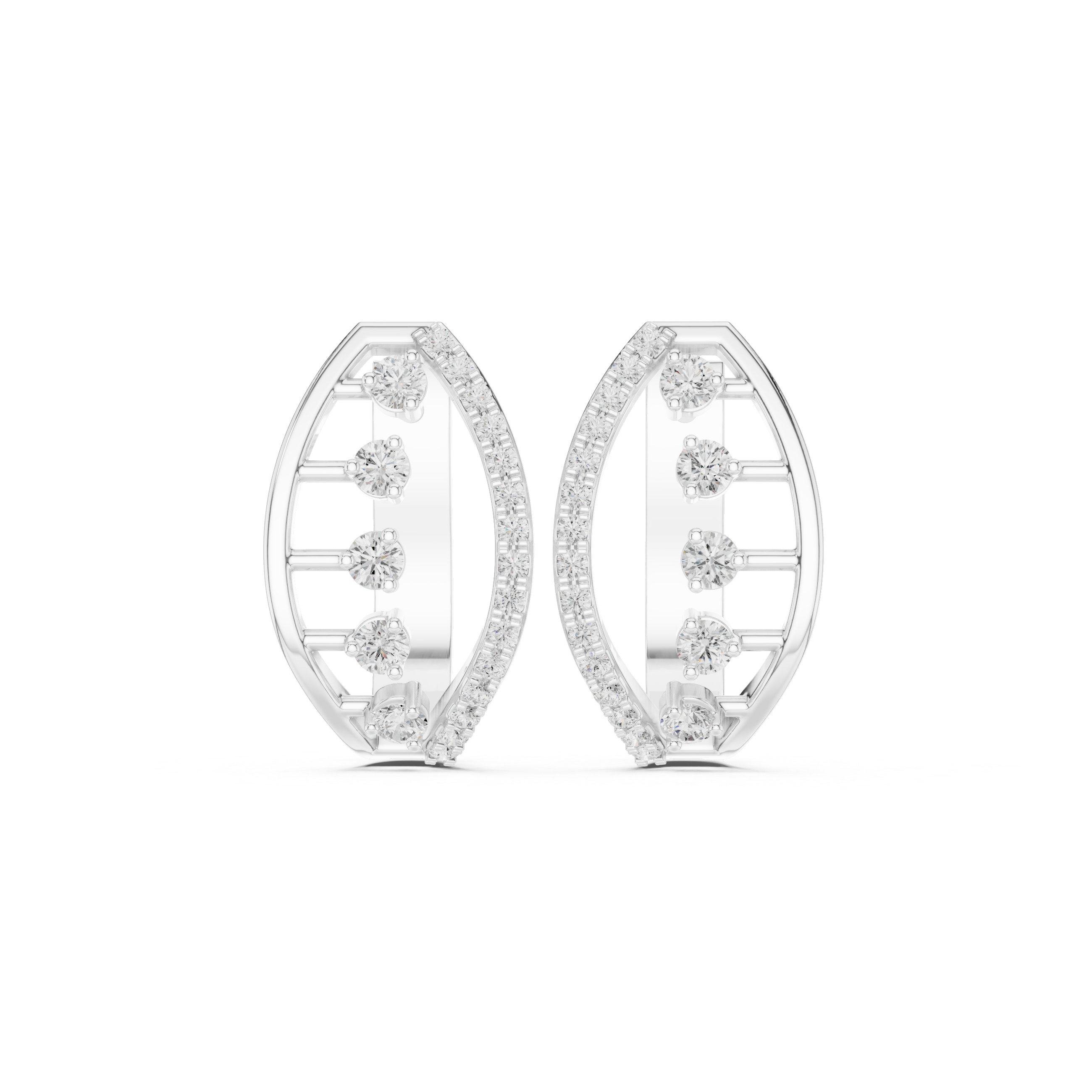 حلقان متدلية على شكل شبكة متشابكة من الألماس in White Gold - VYKA Diamonds