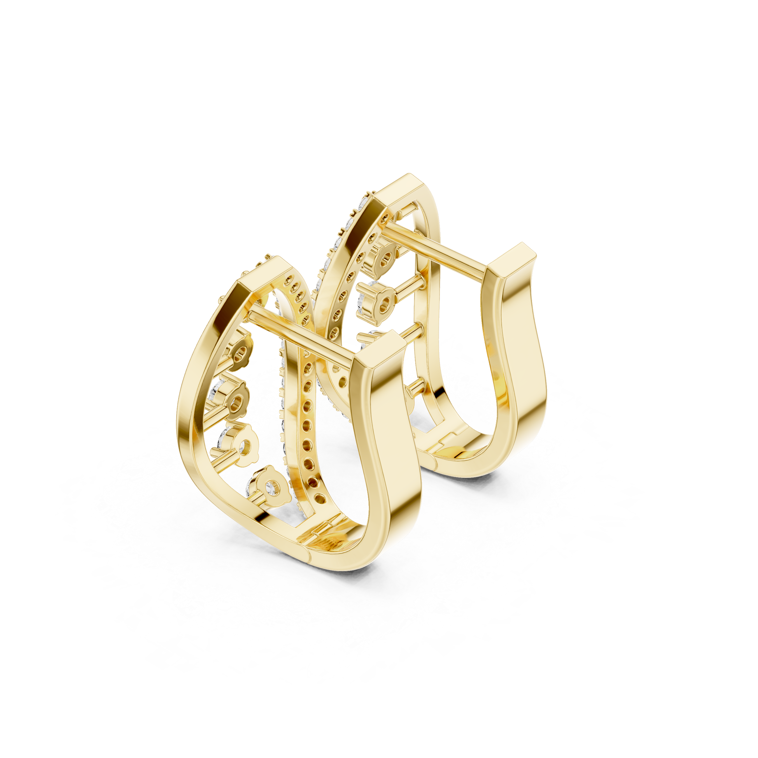 حلقان متدلية على شكل شبكة متشابكة من الألماس in Yellow Gold - VYKA Diamonds