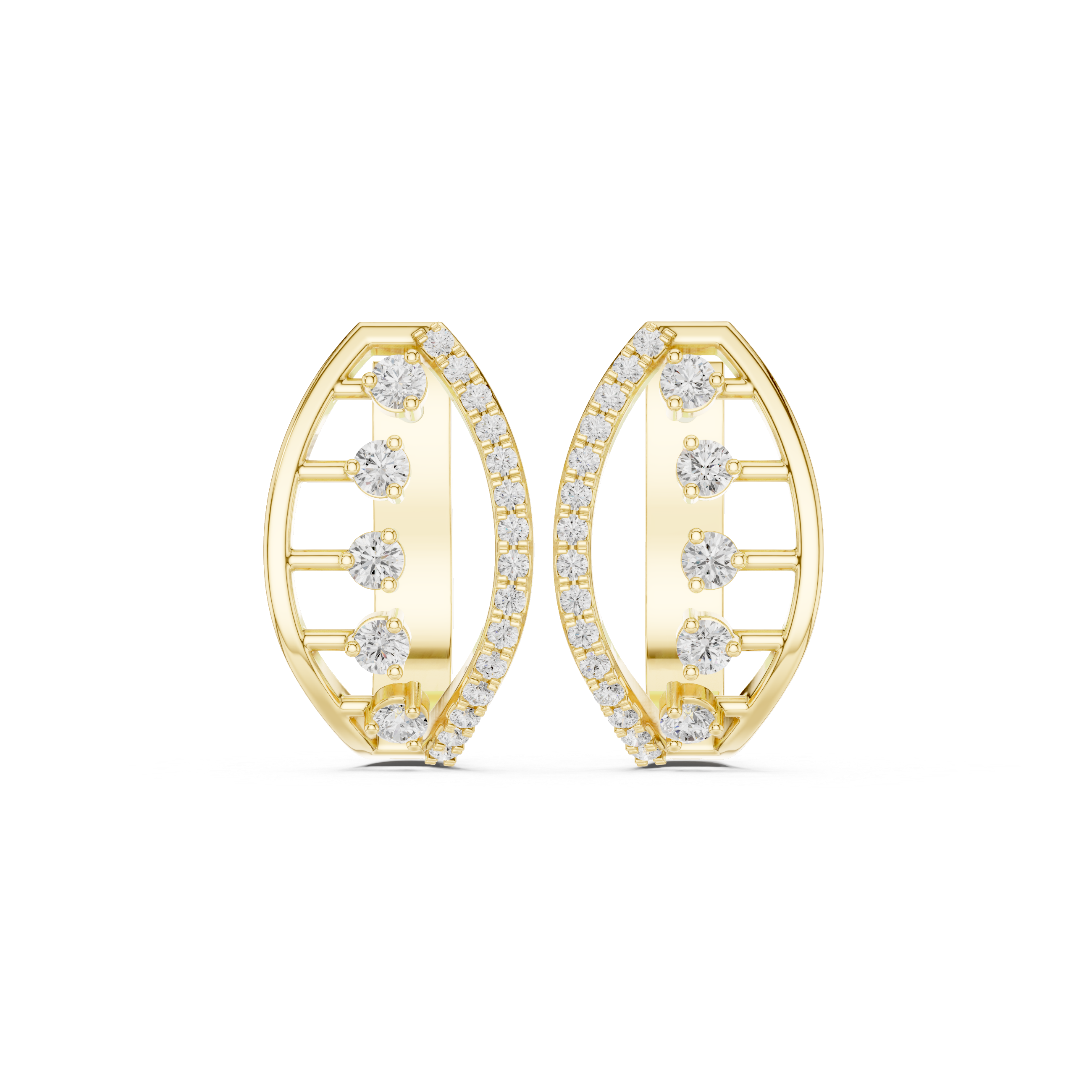 حلقان متدلية على شكل شبكة متشابكة من الألماس in Yellow Gold - VYKA Diamonds