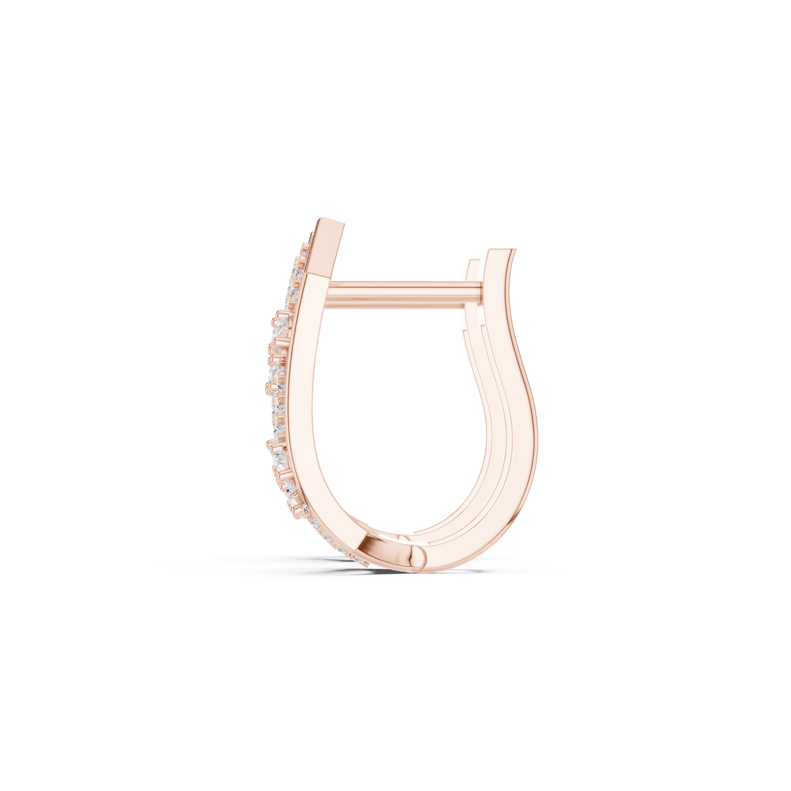 Window Pane Diamond Hoop Earrings in Rose Gold - VYKA Diamonds