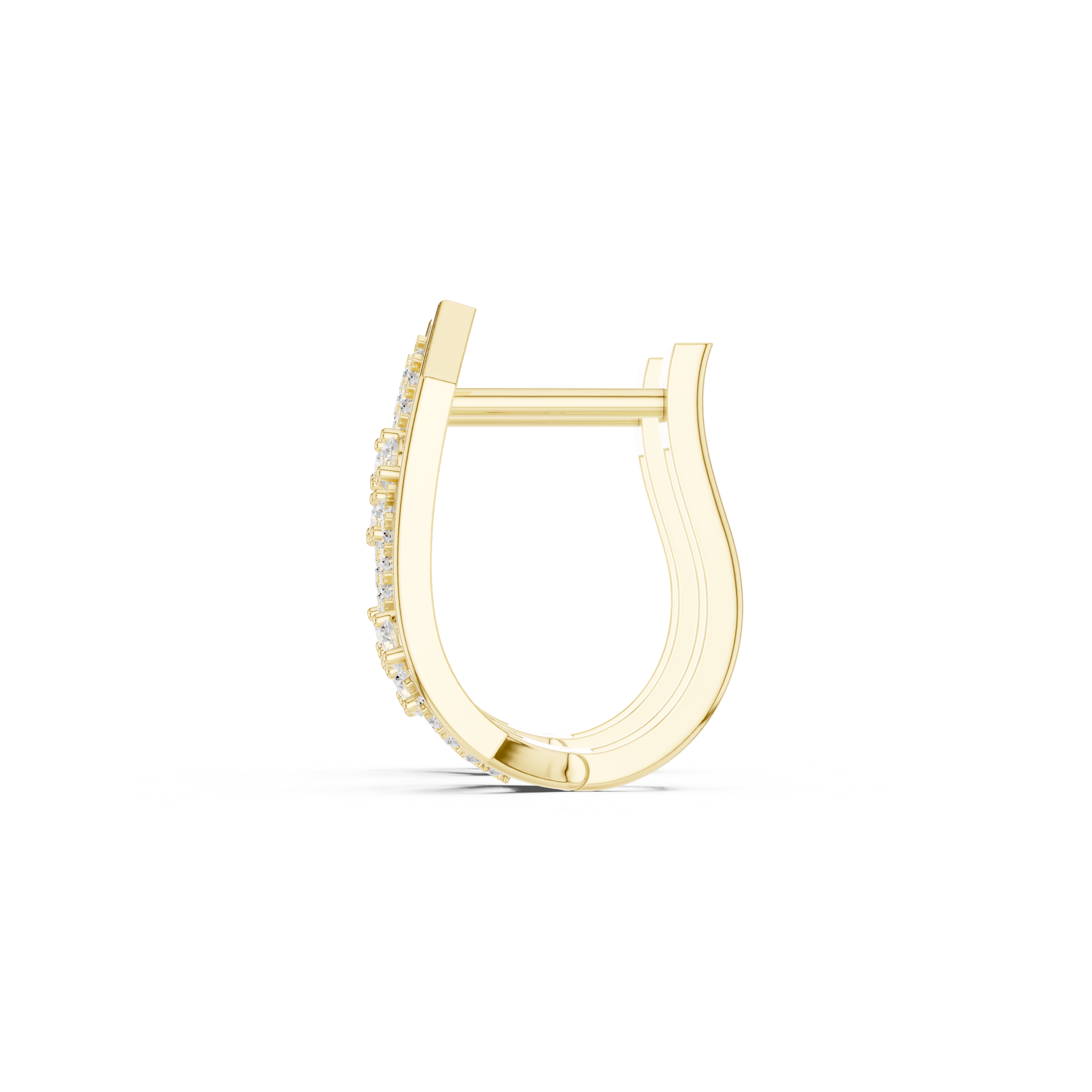 Window Pane Diamond Hoop Earrings in Yellow Gold - VYKA Diamonds
