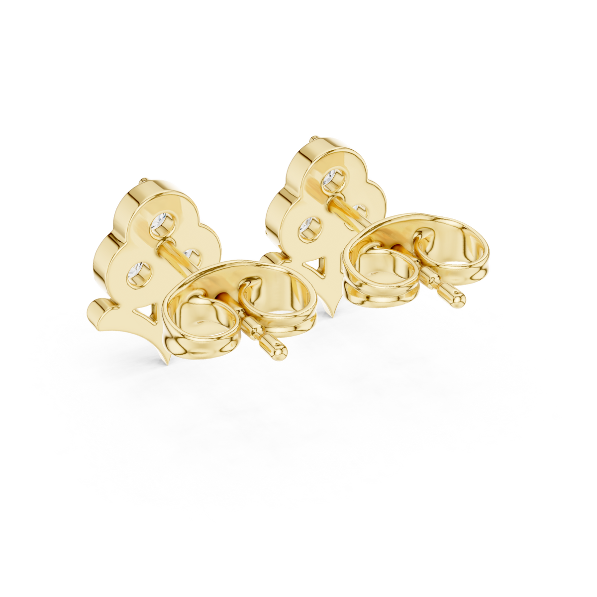 Petal Heart Trio Diamond Stud Earrings