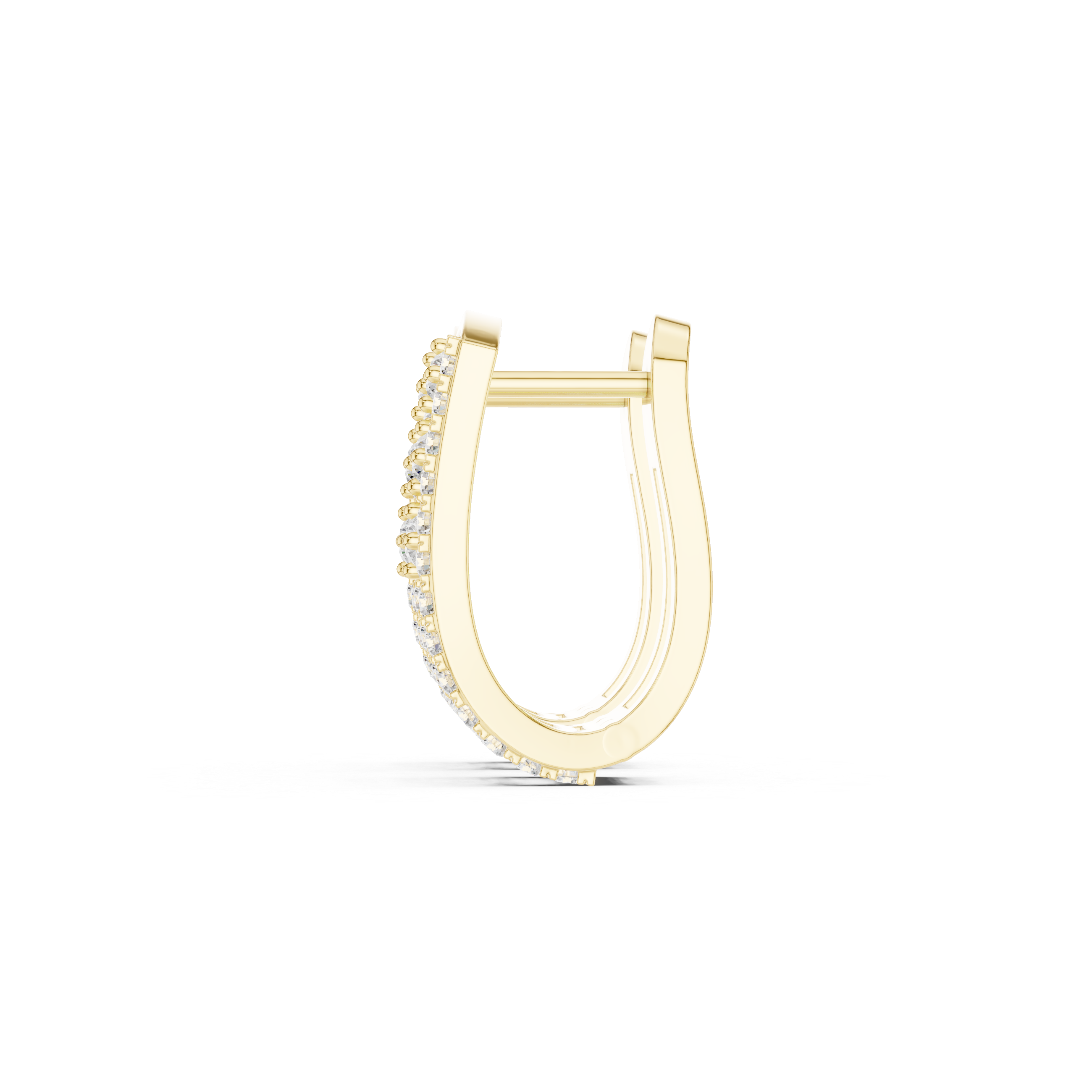 حلقان متدلية بشكل شبكي شيفرون مرصّعة بالألماس in Yellow Gold - VYKA Diamonds