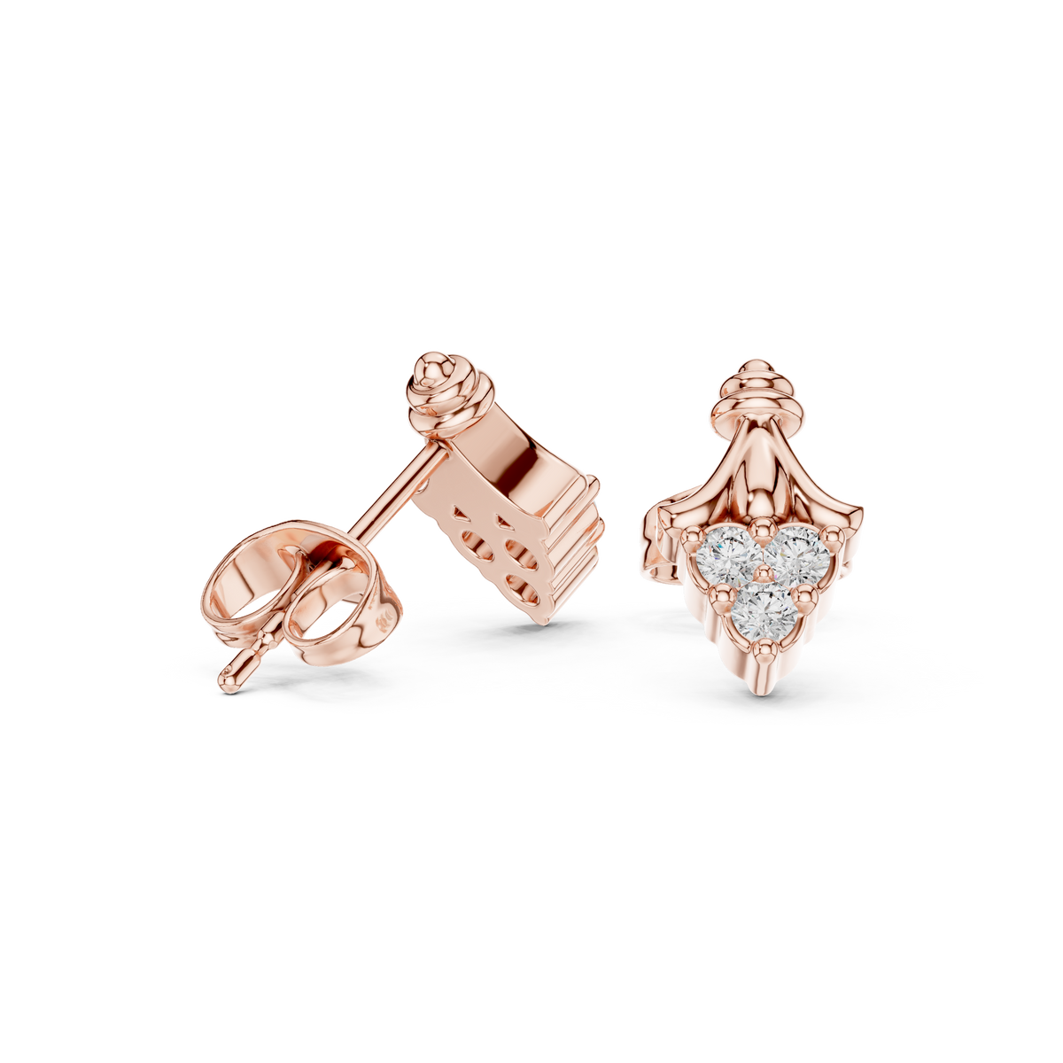 Braided Halo Diamond Stud Earrings