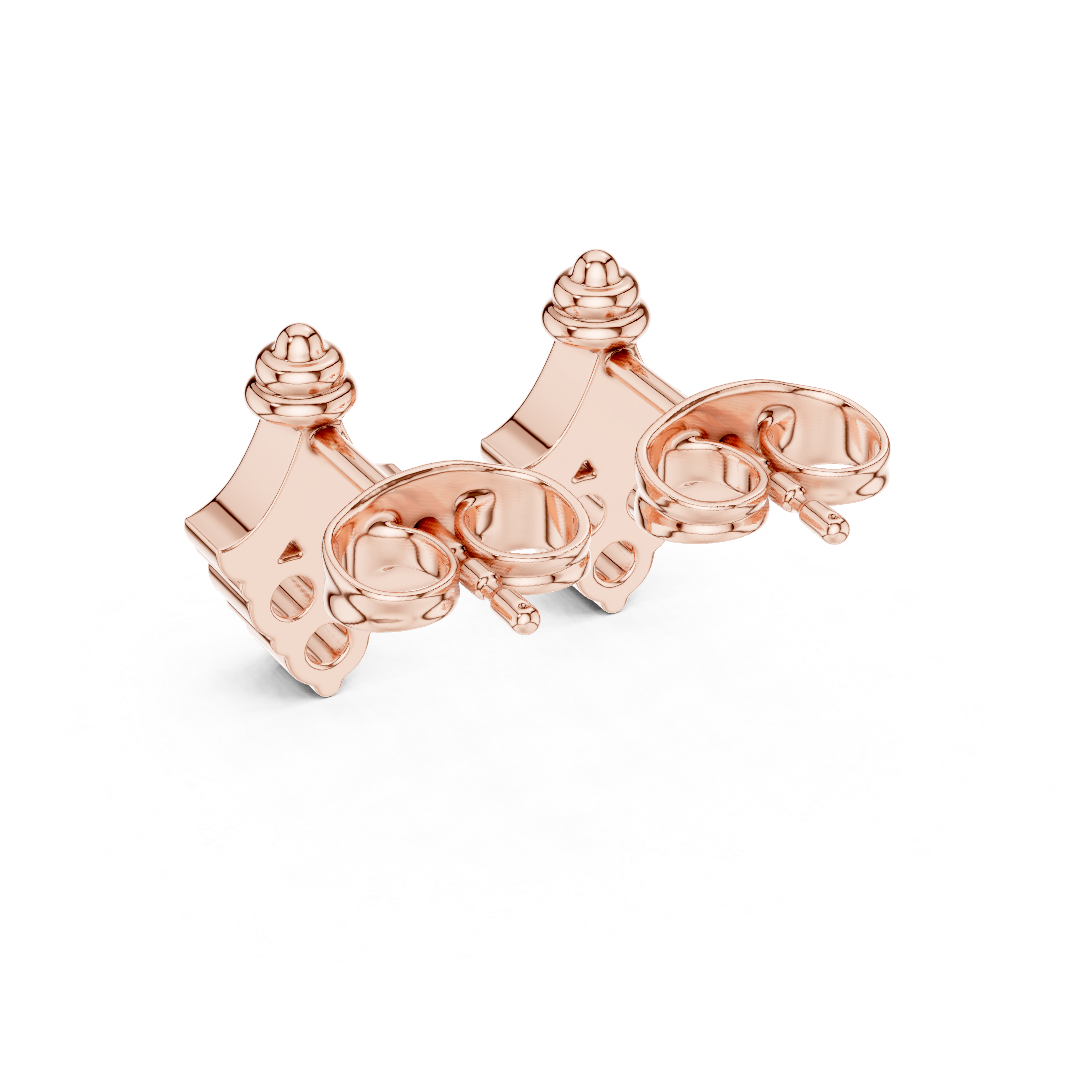 حلقان هالو المجدولة المرصعة بالألماس in Rose Gold - VYKA Diamonds