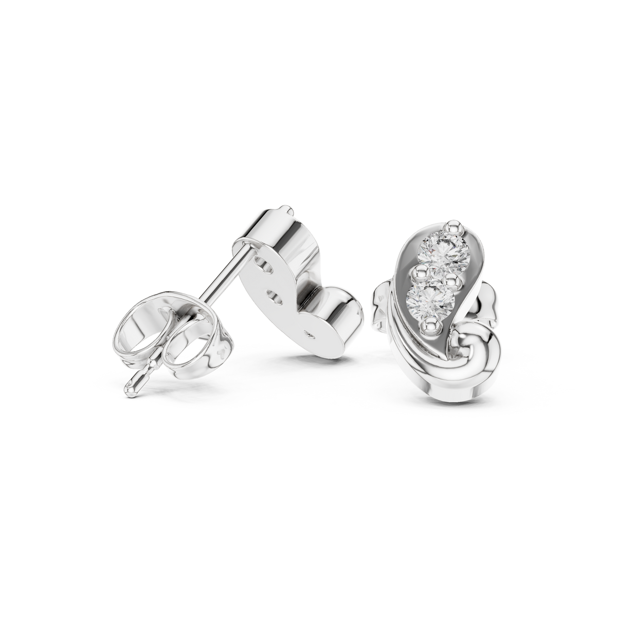 Paisley Diamond Stud Earrings