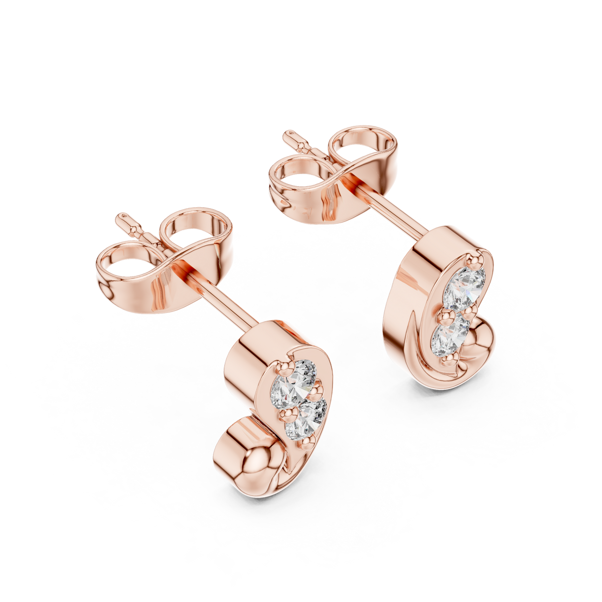 Paisley Diamond Stud Earrings